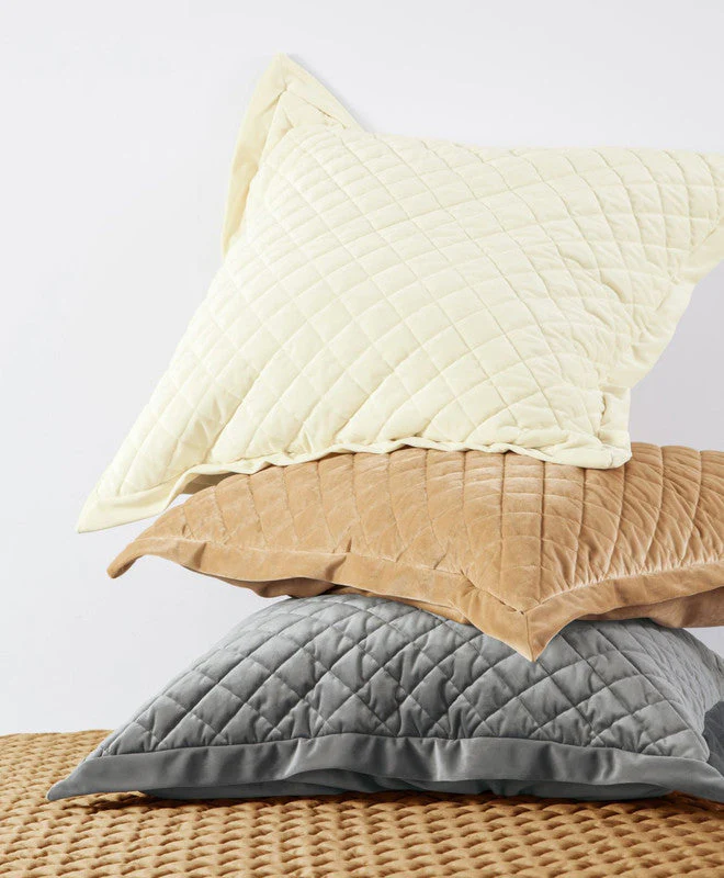 Grudina Velvet Diamond Quilted 27 X 27 Euro Sham - Amethyst - Image 2