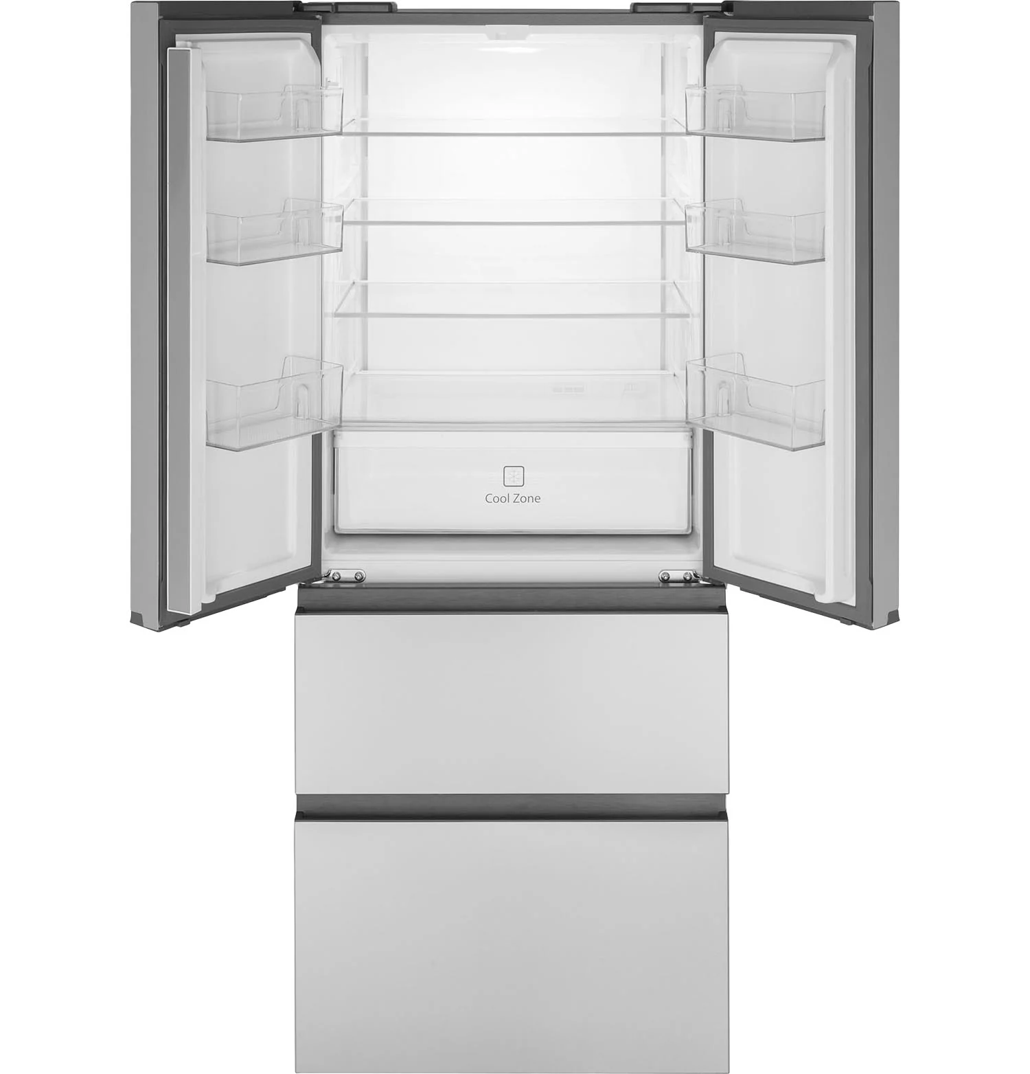 Haier 27.75" 14.5 Cu. Ft. Fingerprint Resistant Stainless Steel 4-Door French Door Refrigerator - QJS15HYRFS - Image 4