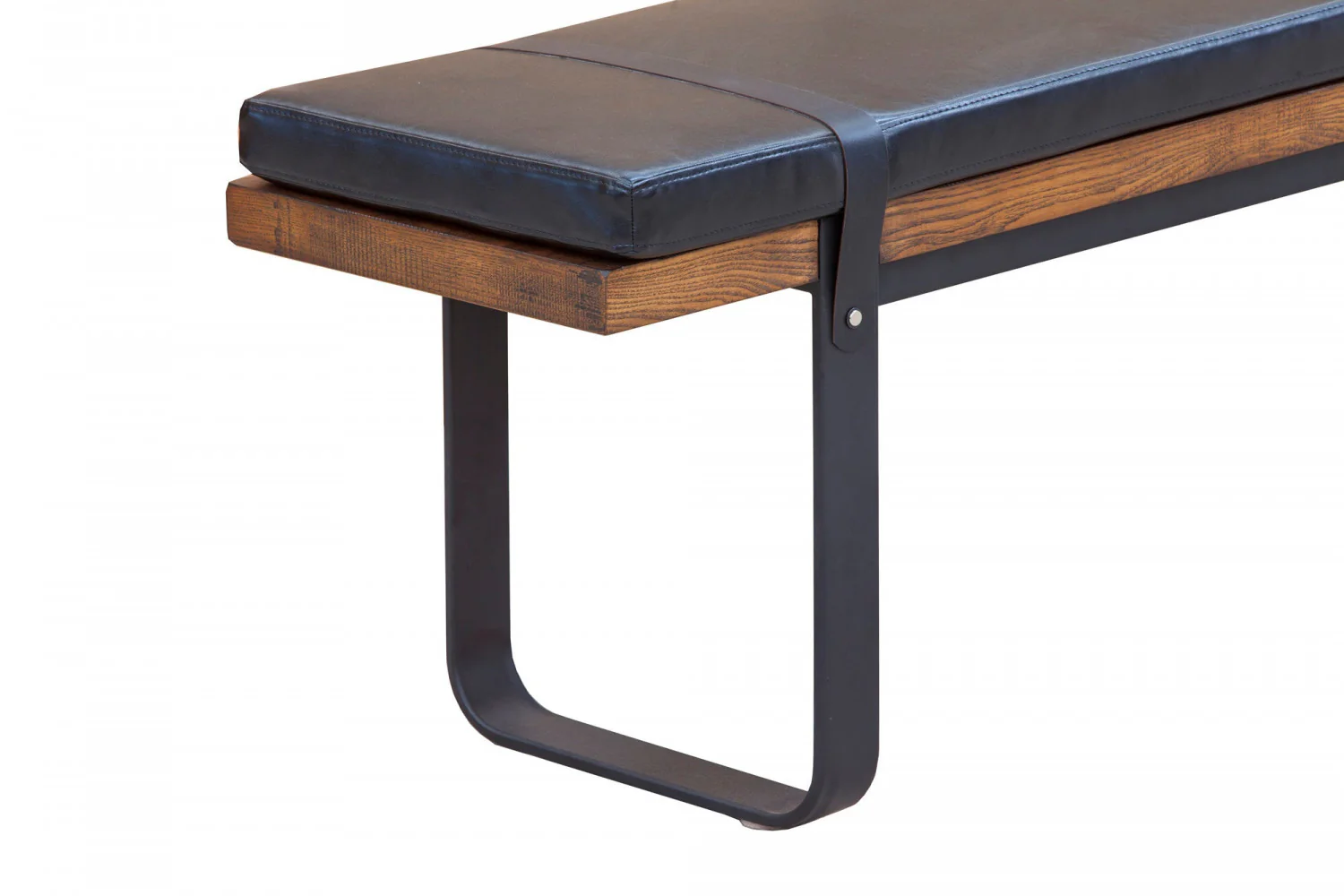 Haldra Upholstered Bench - Black/Brown - Image 8