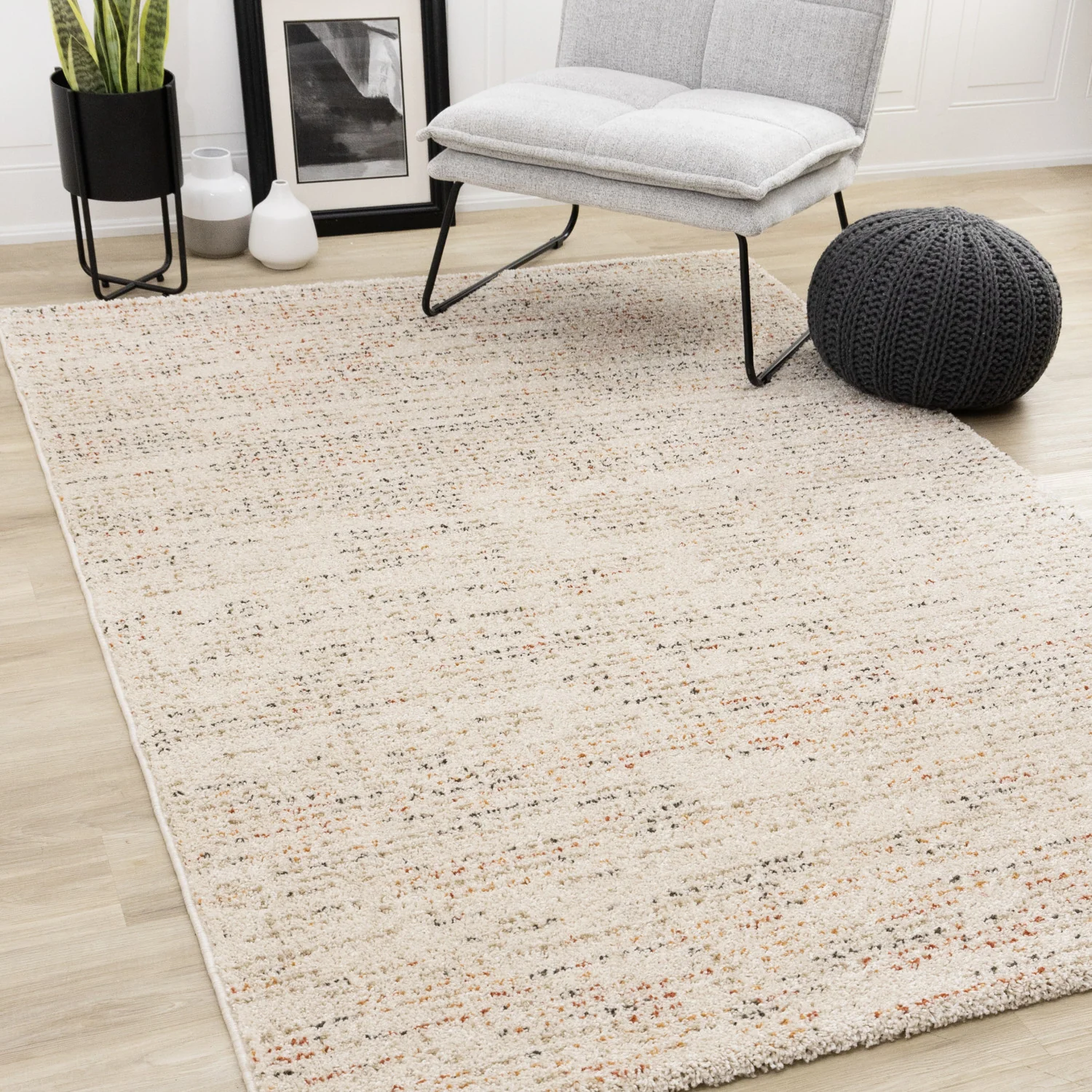 Halle Casual Contemporary Abstract Area Rug - 8' X 11' - Cream/Terra - Image 2