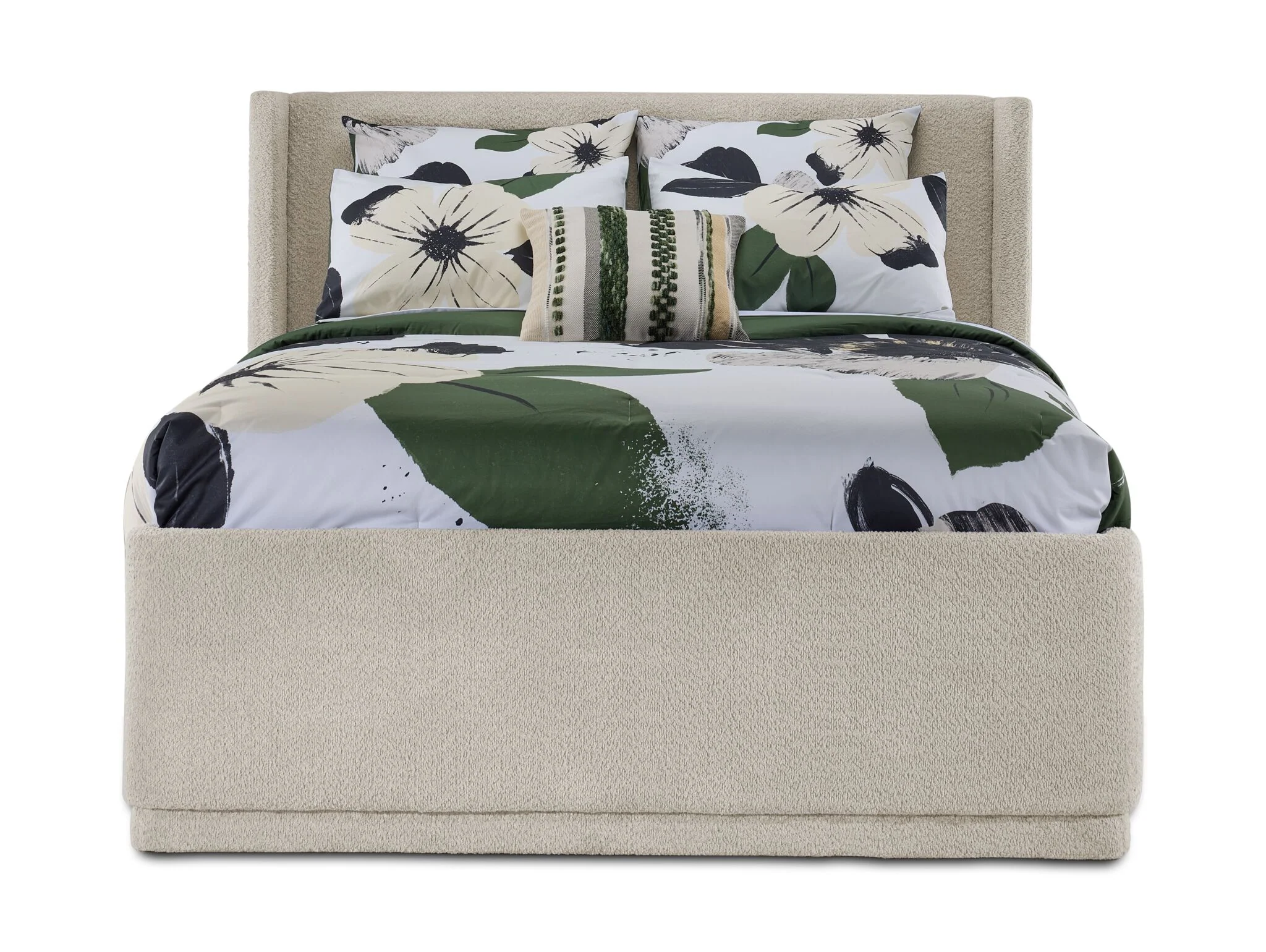 In Full Bloom - Hallie 3-Piece King Upholstered Bed - Beige - Image 3