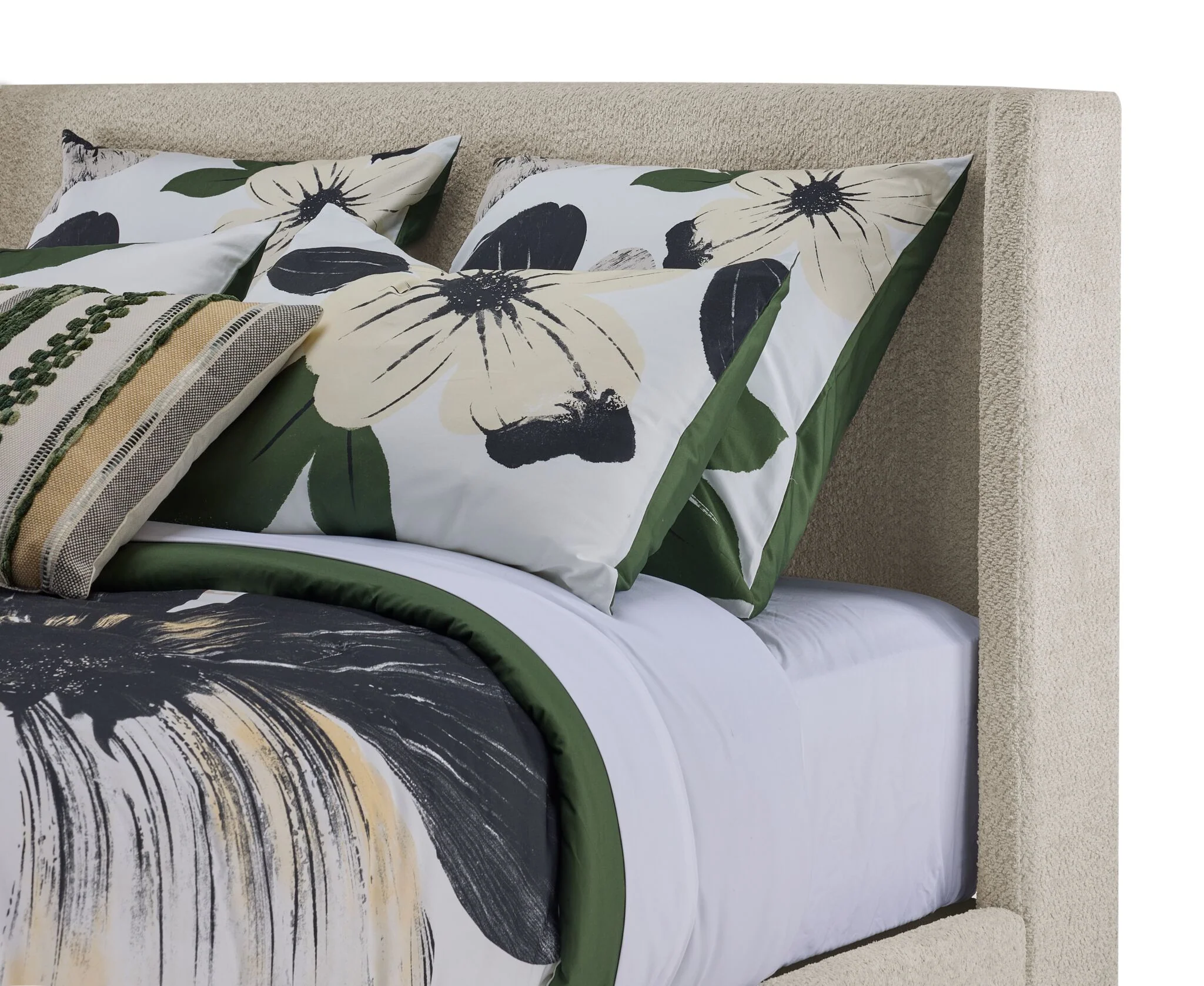 In Full Bloom - Hallie 3-Piece King Upholstered Bed - Beige - Image 6