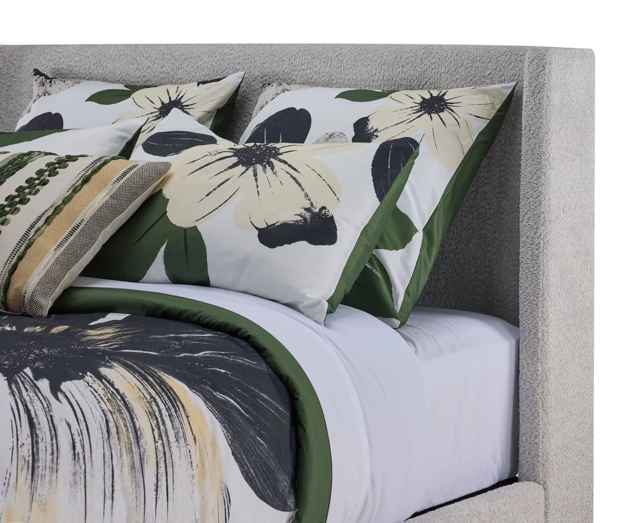 In Full Bloom - Hallie 3-Piece King Upholstered Bed - Light Grey - Image 7