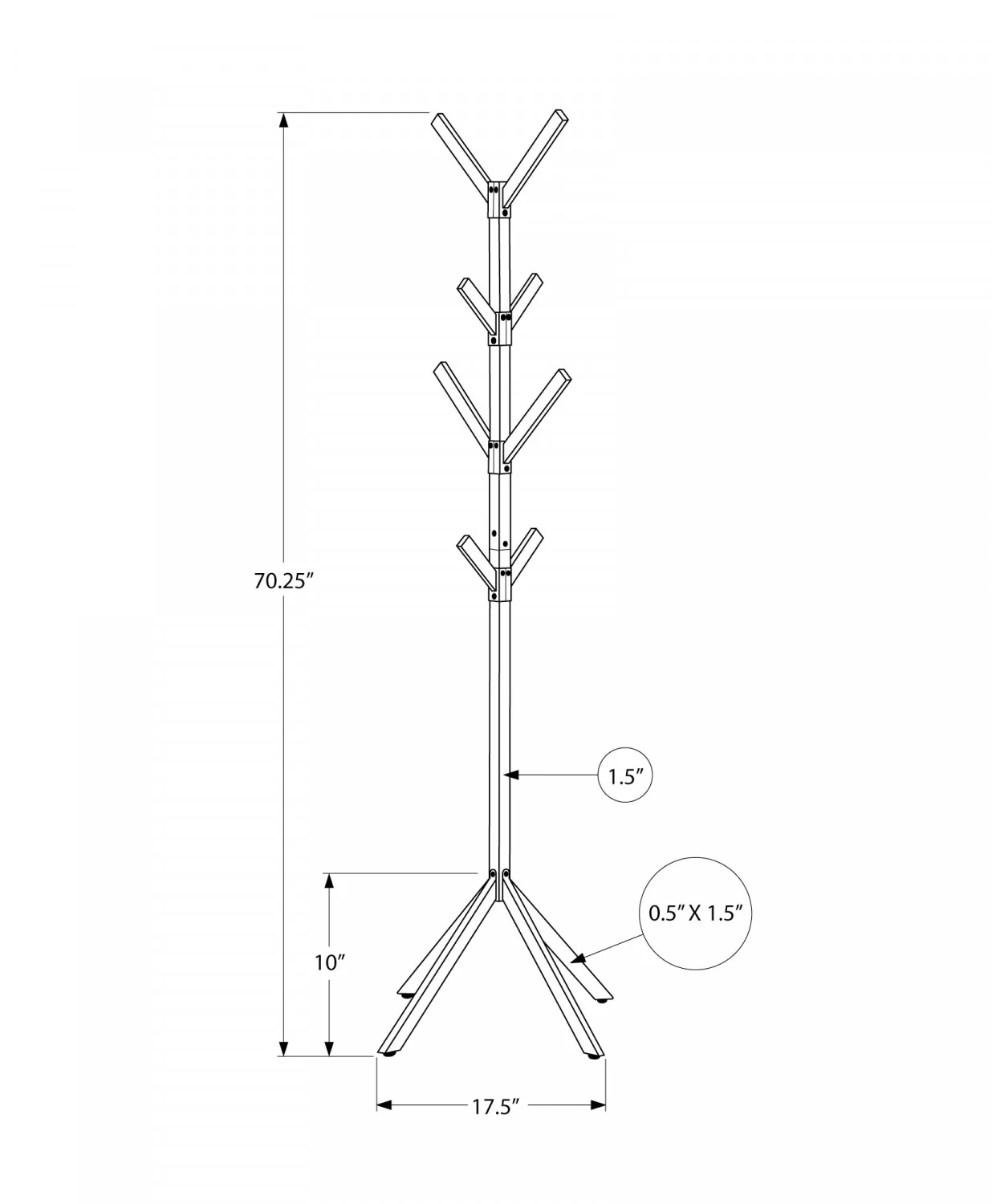 Hara Coat Rack - Black - Image 3