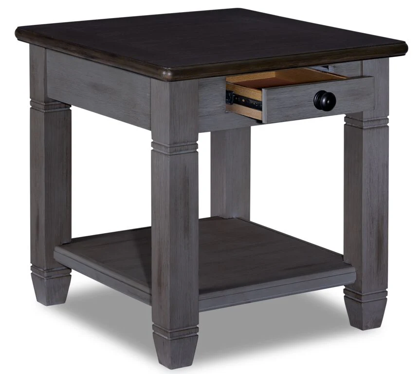 Harold End Table - Antique Grey - Image 3