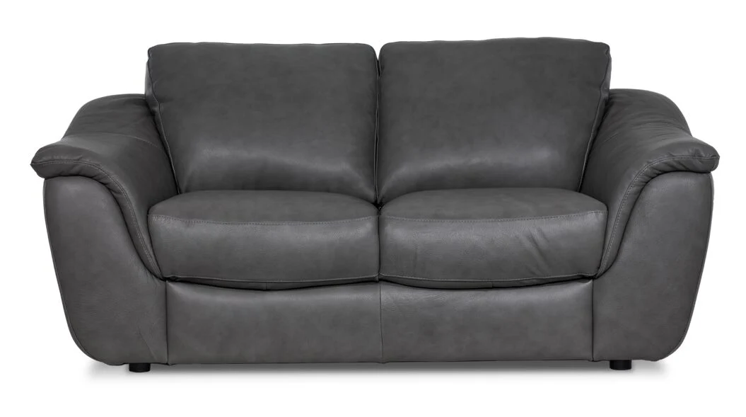 Harris Leather Sofa and Loveseat Set - Grey - Image 5