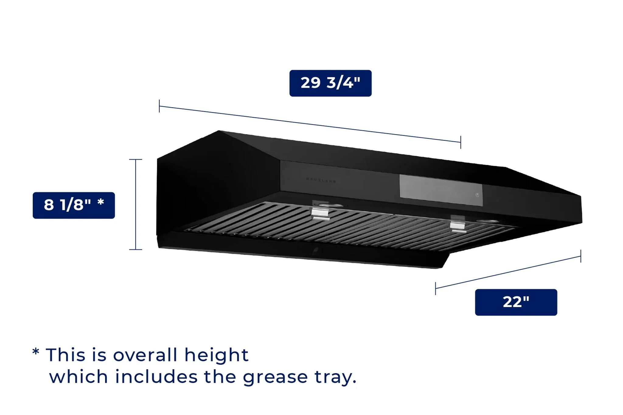 Hauslane Black Stainless Steel 30" 860 CFM Under Cabinet Range Hood - UC-PS18BSS-30 - Image 6