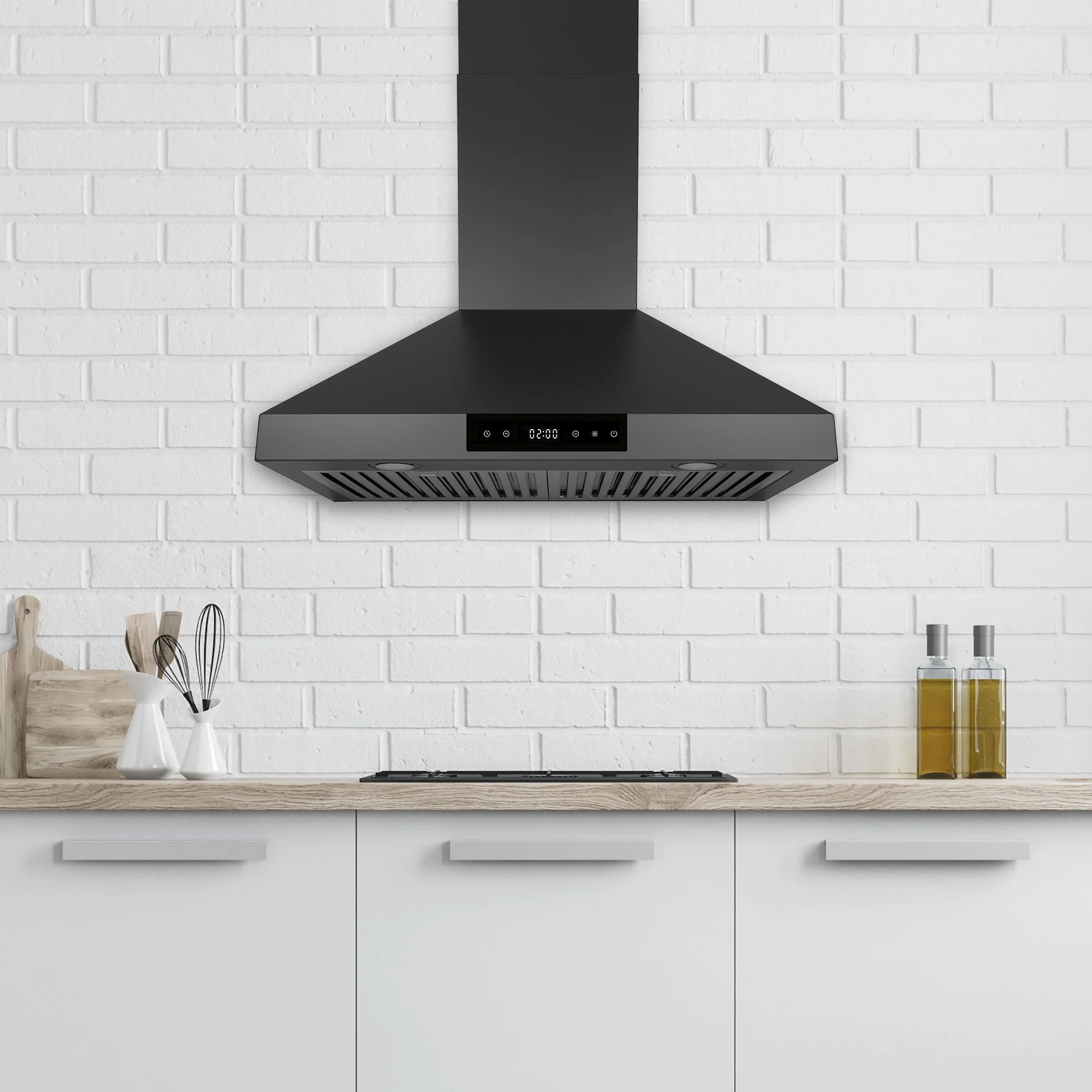 Hauslane Chef Series Matte Black 30" 860 CFM Wall Mount Range Hood - WM-538BLK-30 - Image 2