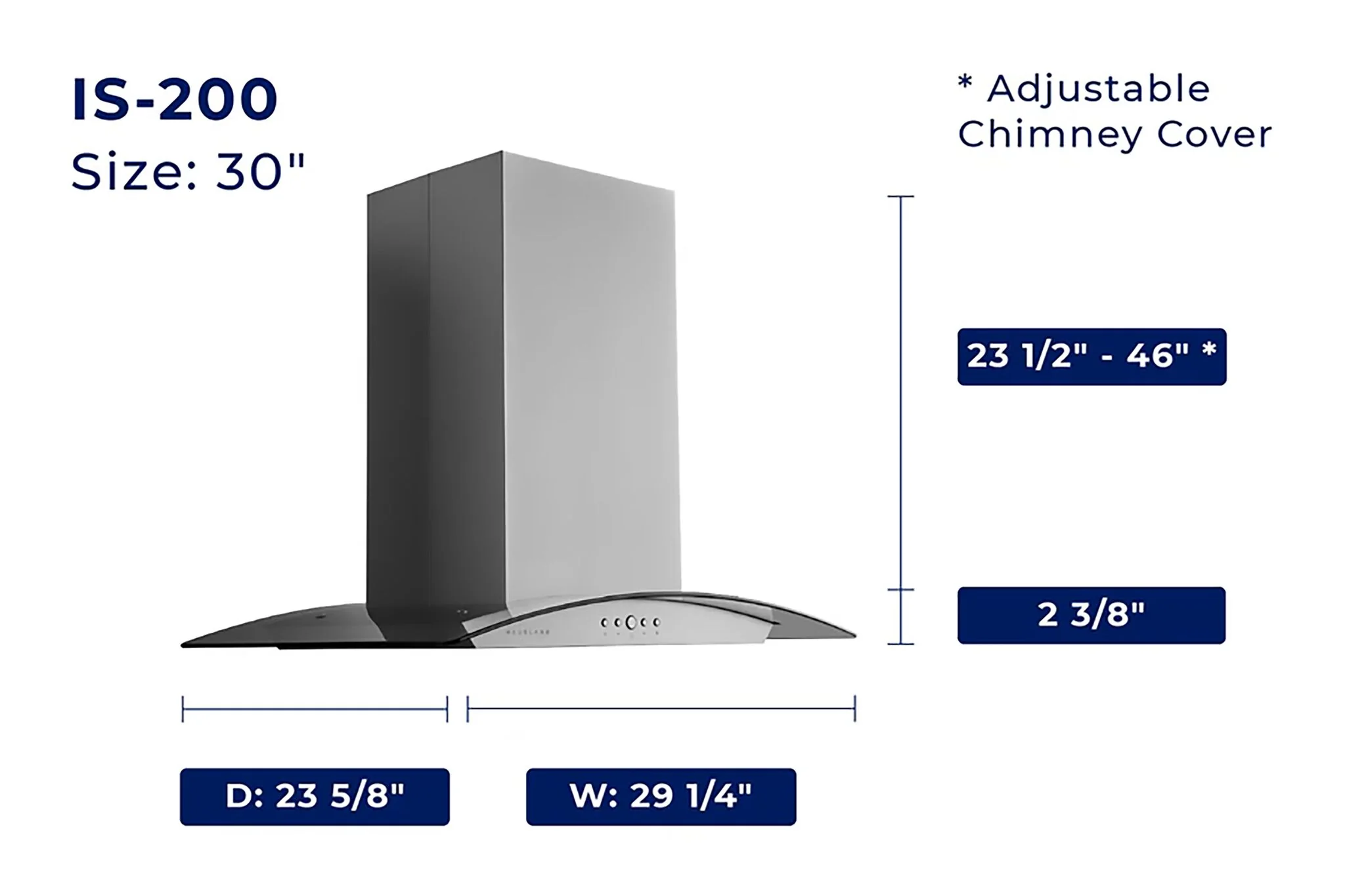 Hauslane Stainless Steel 30" 1000 CFM Ceiling Mount Range Hood - IS-200SS-30 - Image 5