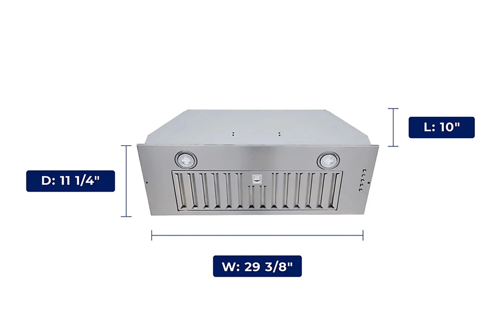 Hauslane Stainless Steel 30" 600 CFM Range Hood Insert - IN-R100SS-30 - Image 5