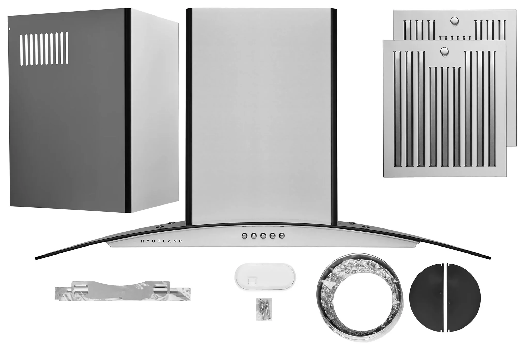 Hauslane Stainless Steel 30" 750 CFM Glass Wall Mount Range Hood - WM-600SS-30 - Image 3