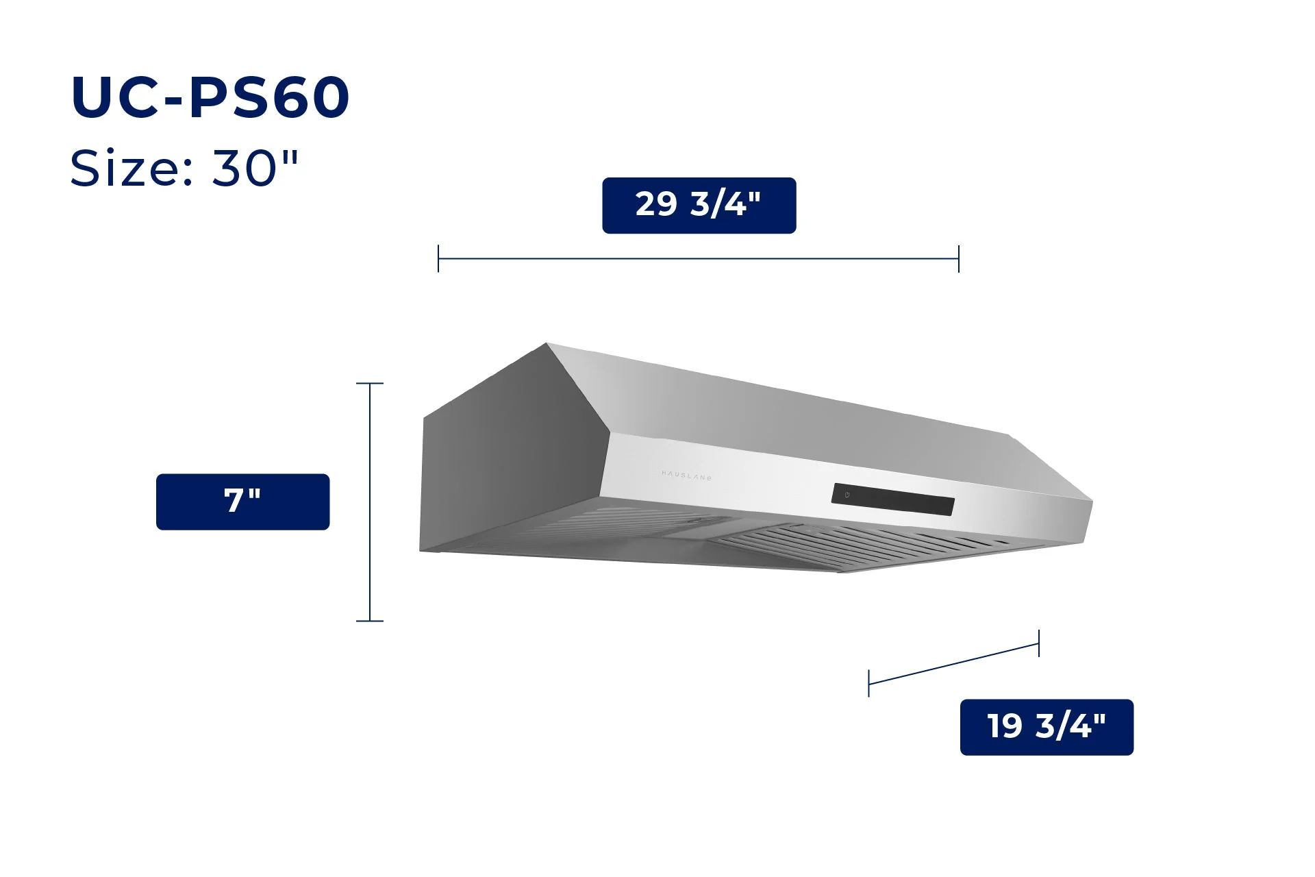 Hauslane Stainless Steel 30" Under Cabinet Range Hood - UC-PS60SS-30 - Image 9