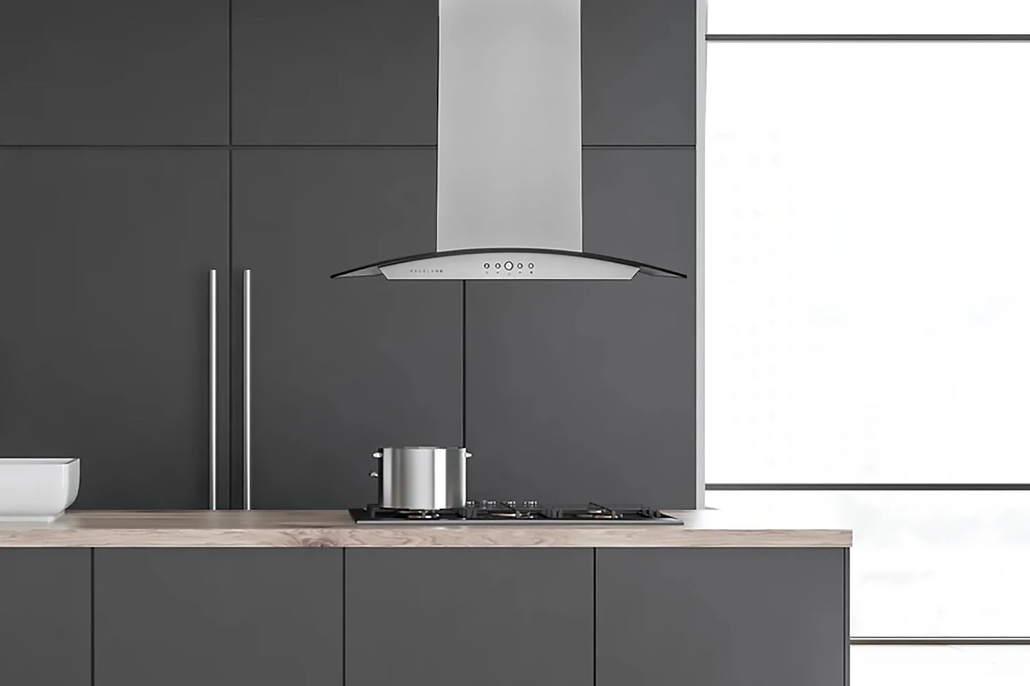 Hauslane Stainless Steel 36" 1000 CFM Ceiling Mount Range Hood - IS-200SS-36 - Image 2
