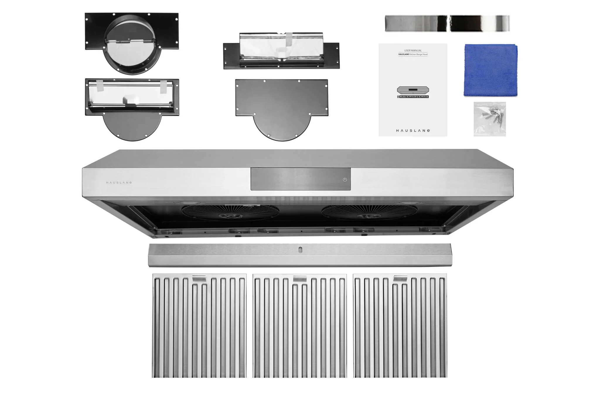 Hauslane Stainless Steel 36" 860 CFM Under Cabinet Range Hood - UC-PS18SS-36 - Image 3