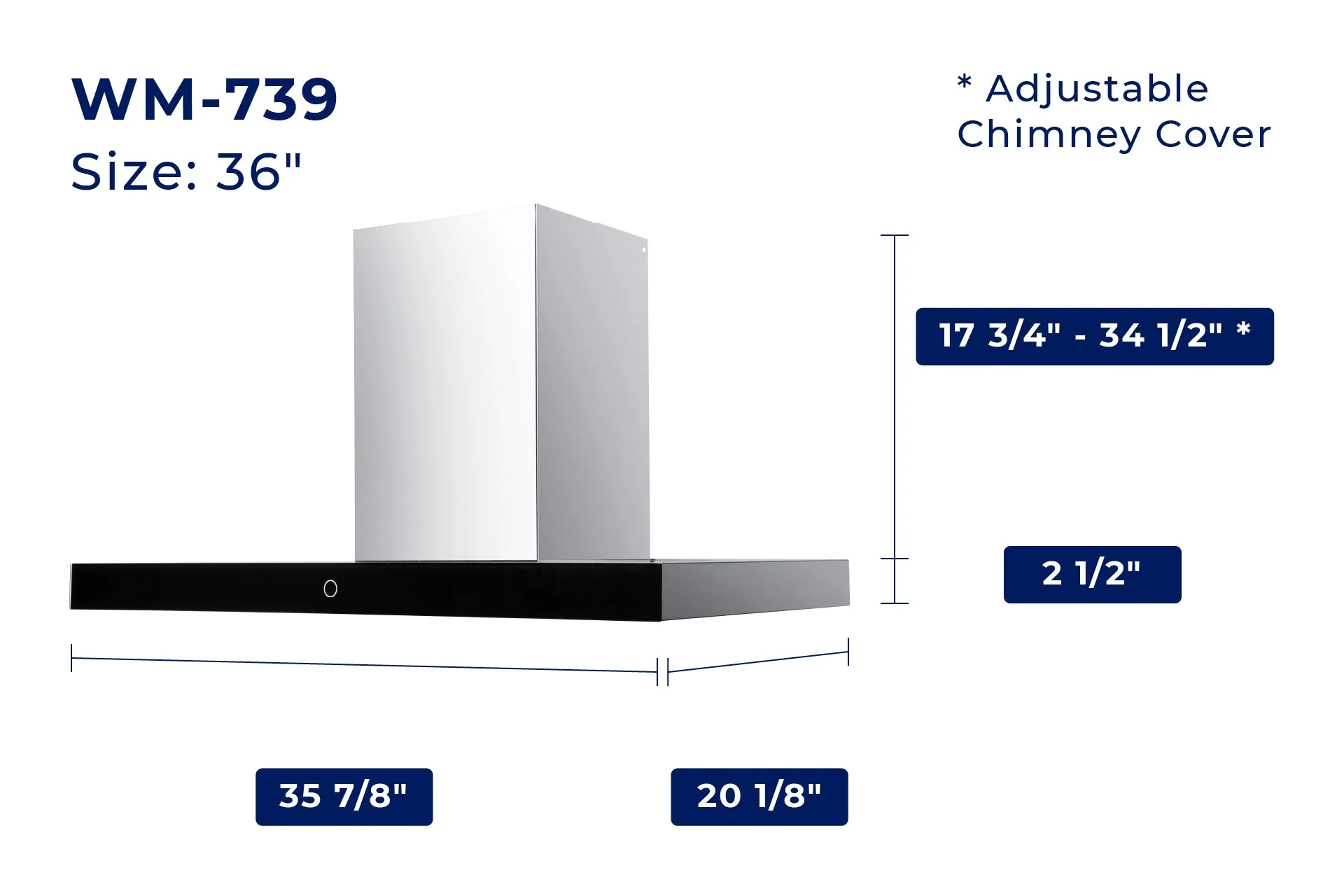 Hauslane Stainless Steel Chef 36" Wall-Mounted Range Hood - WM-739SS-36 - Image 10