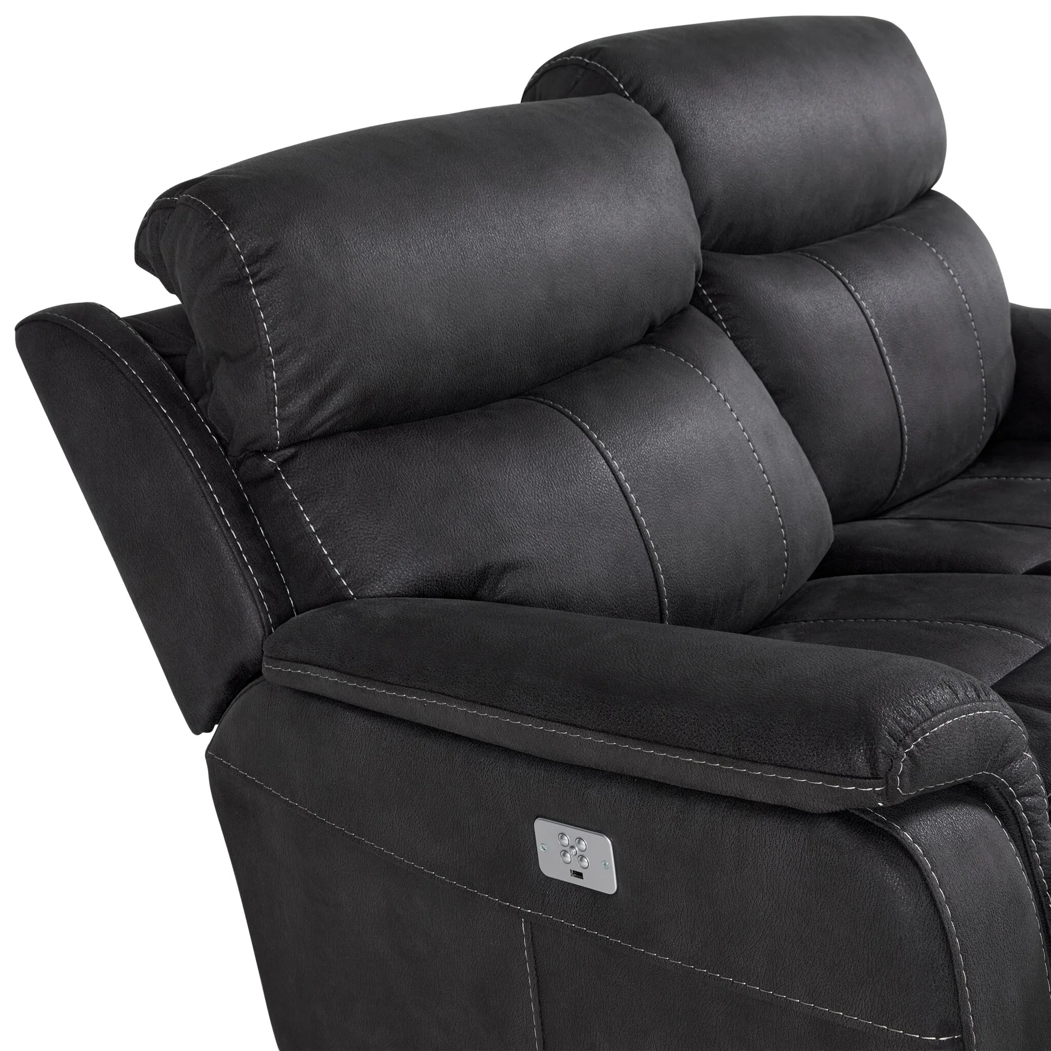Haven Dual Power Reclining Loveseat - Grey - Image 5