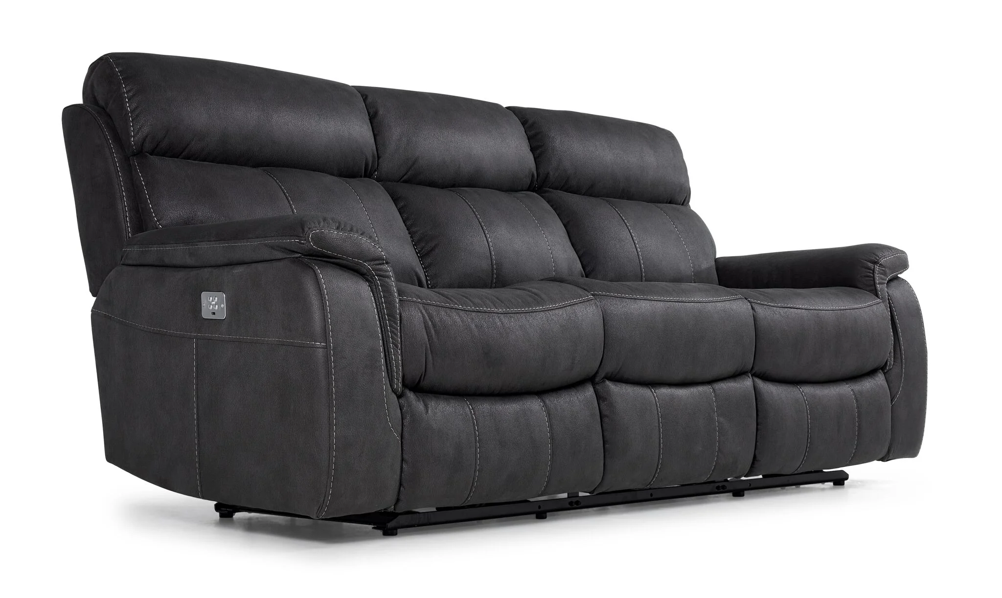 Haven Dual Power Reclining Sofa - Grey - Image 5