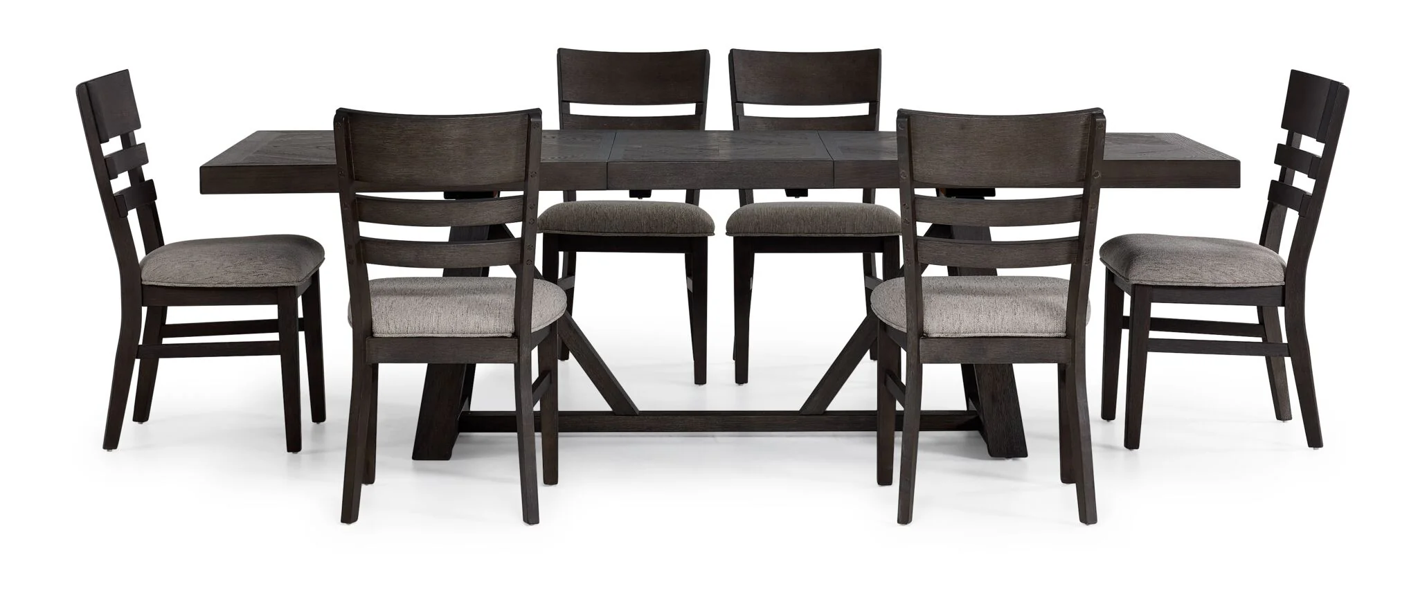 Hearst 7-Piece Extendable Trestle Dining Set - Dark Oak - Image 2
