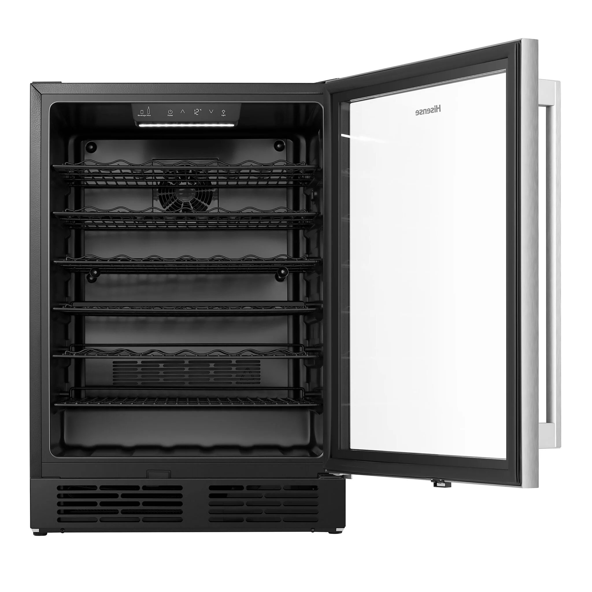 Hisense Fingerprint Resistant Stainless Steel Single Zone Wine Cooler and Beverage Center Hybrid (54 Bottle Wine/164 Can Beverage)(5.4 cu.ft.) - HWS054B1ASD - Image 3