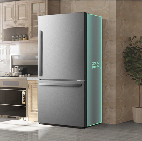 Hisense 31" 17 Cu. Ft. Fingerprint Resistant Titanium Counter-Depth Bottom-Freezer Refrigerator - RB17A2CSE - Image 3