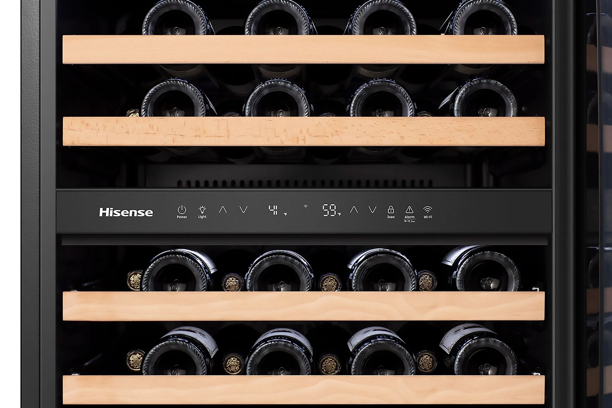 Hisense Stainless Steel Smart 46-Bottle Dual Zone Wine Cooler (4.9 cu.ft.) - HWD046N6SS - Image 7