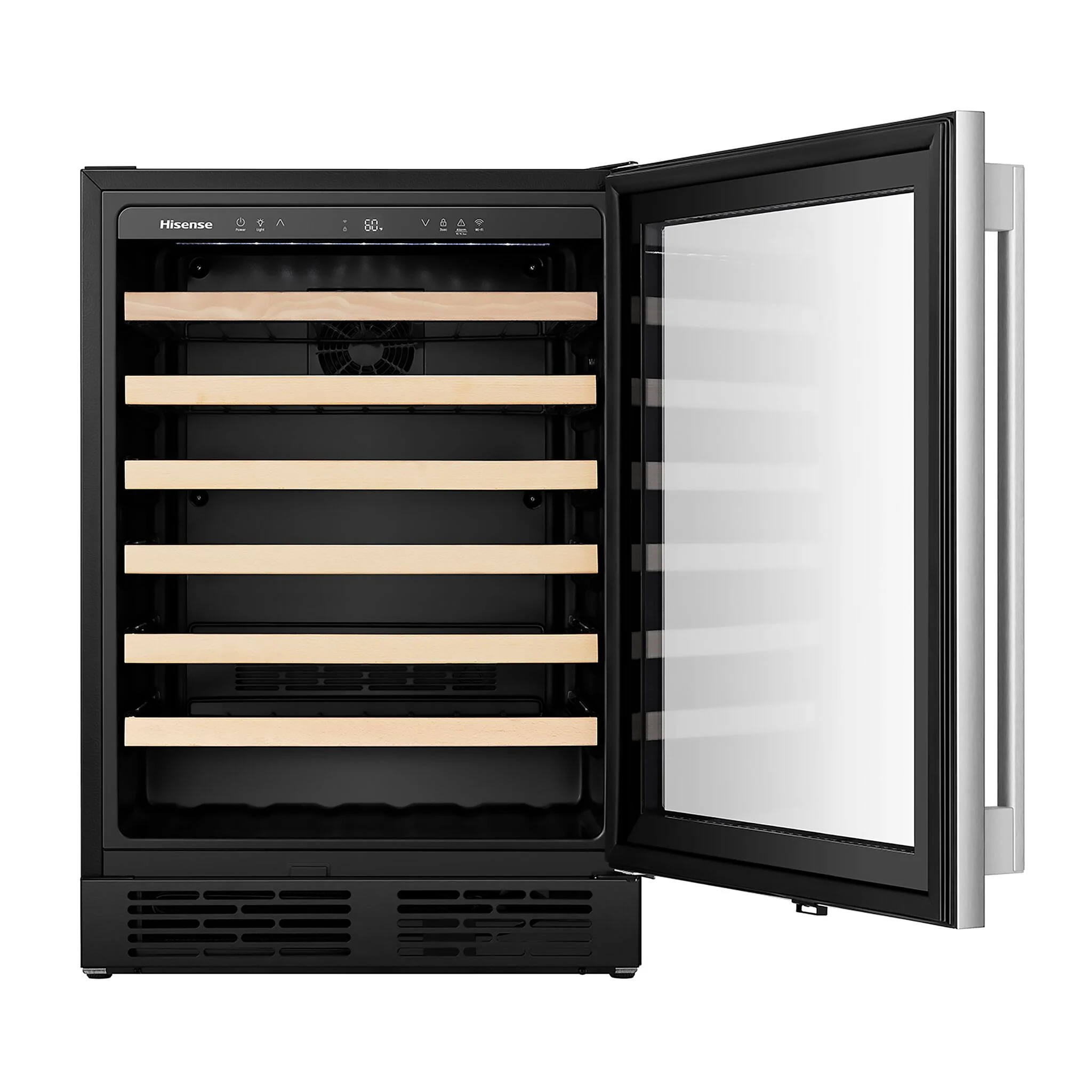 Hisense Stainless Steel Smart 54-Bottle Single Zone Wine Cooler (5.4 cu.ft) - HWS054N6SS - Image 3