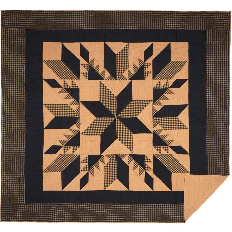 Hyrum Luxury King Quilt - Black/Khaki - Image 3