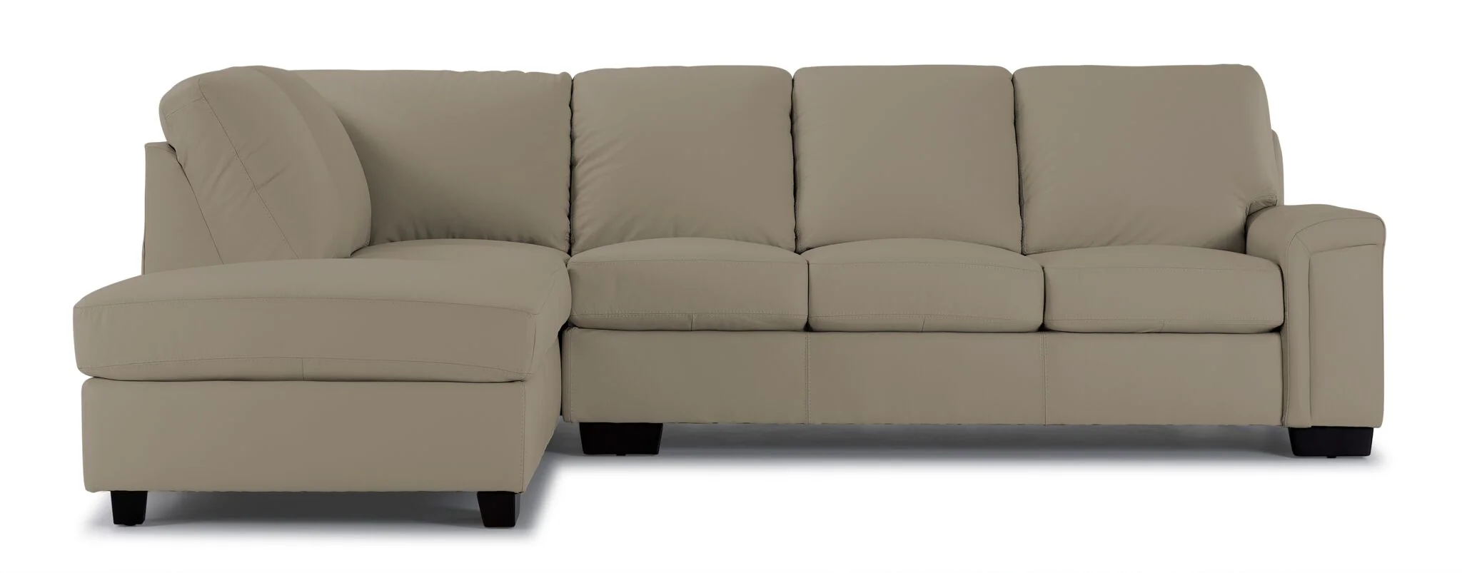 Icon Leather 2-Piece Sectional with Left Facing Chaise - Cloud Grey - Image 2