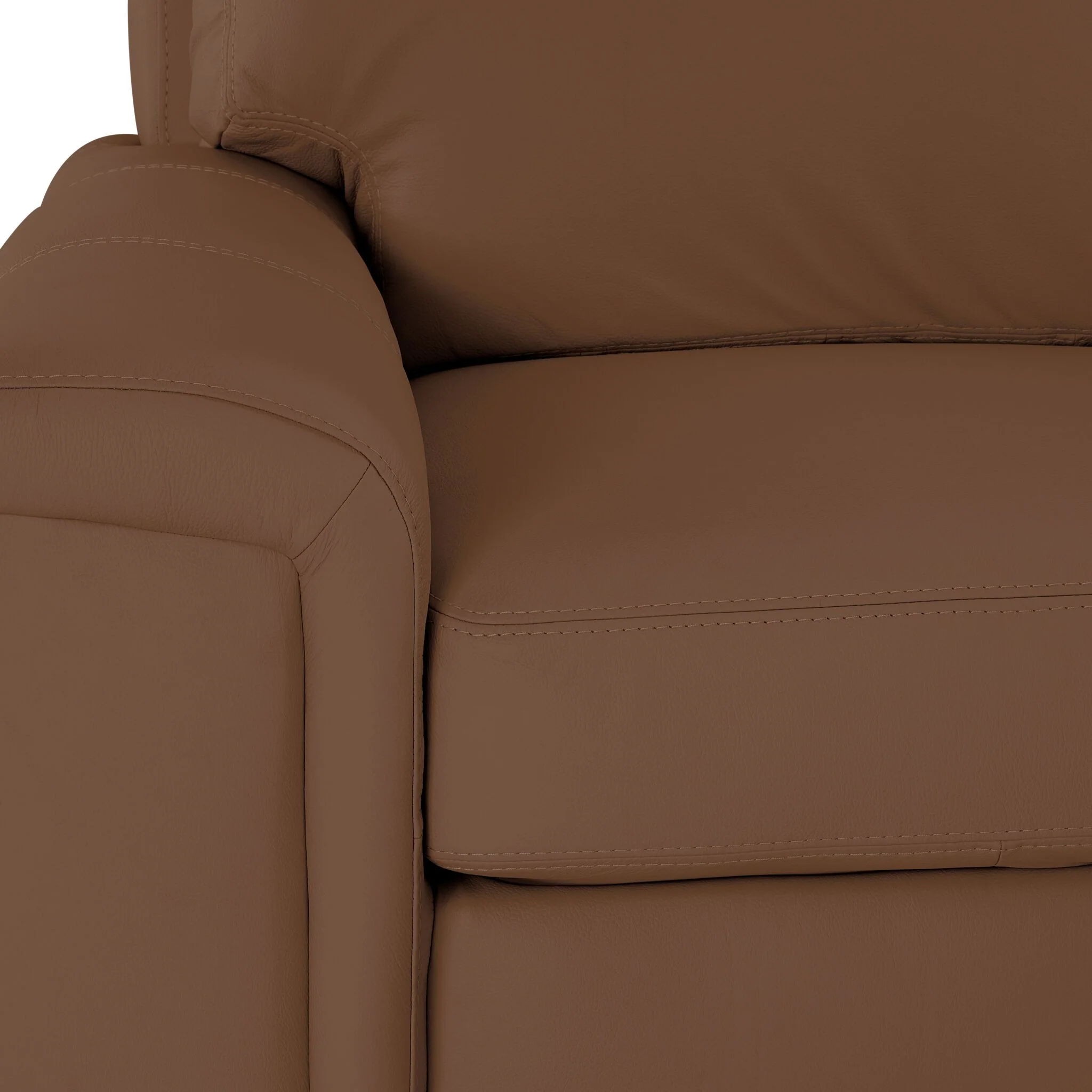 Icon Leather 2-Piece Sectional with Left Facing Chaise - Saddle - Image 3