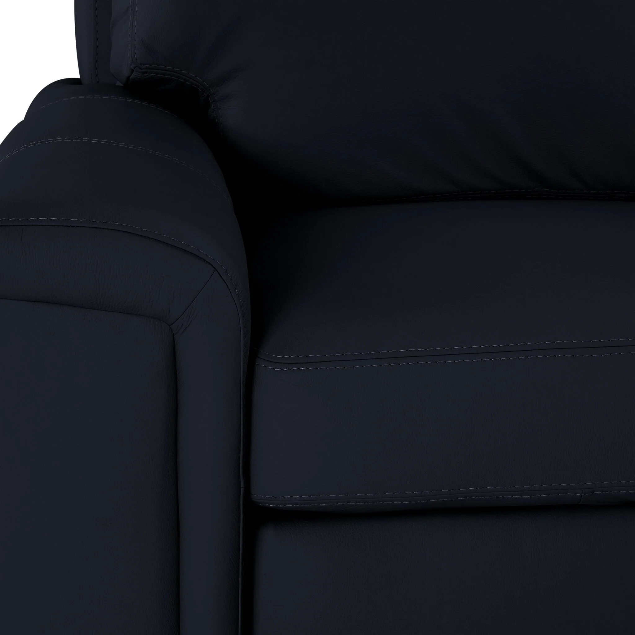 Icon Leather 2-Piece Sectional with Right Facing Chaise - Black - Image 3