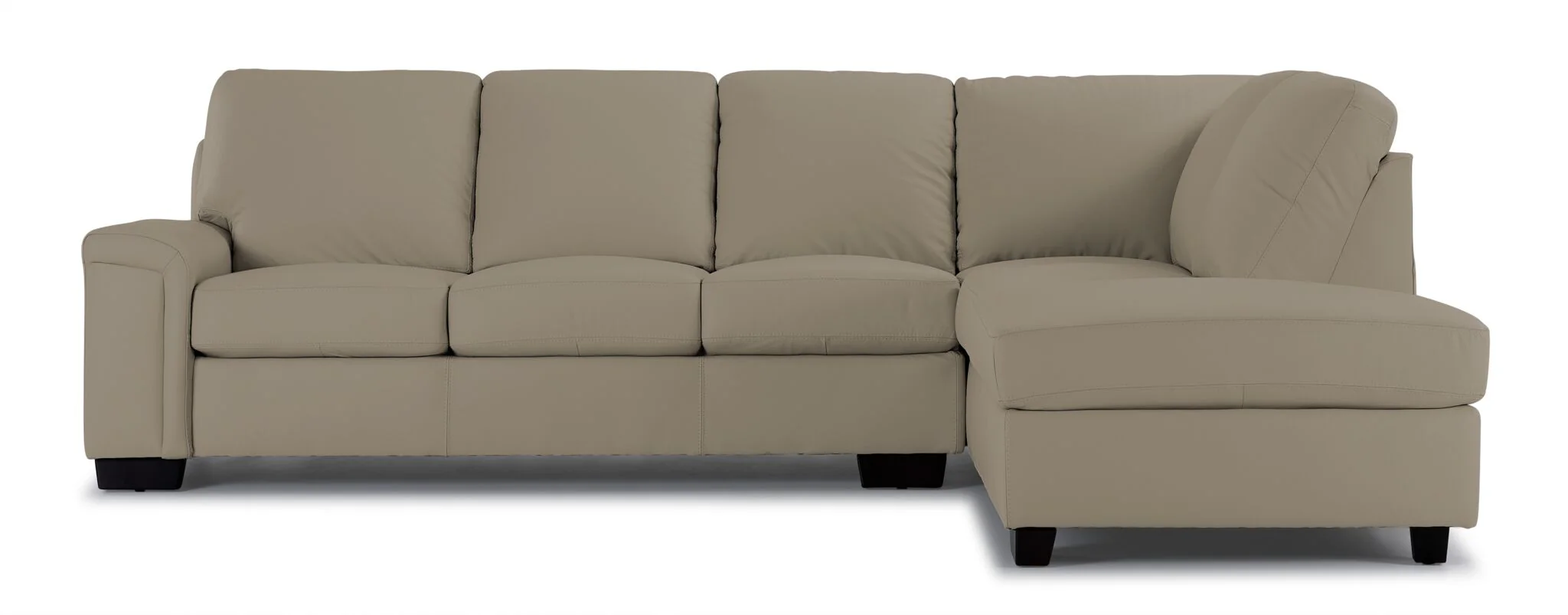 Icon Leather 2-Piece Sectional with Right Facing Chaise - Cloud Grey - Image 2