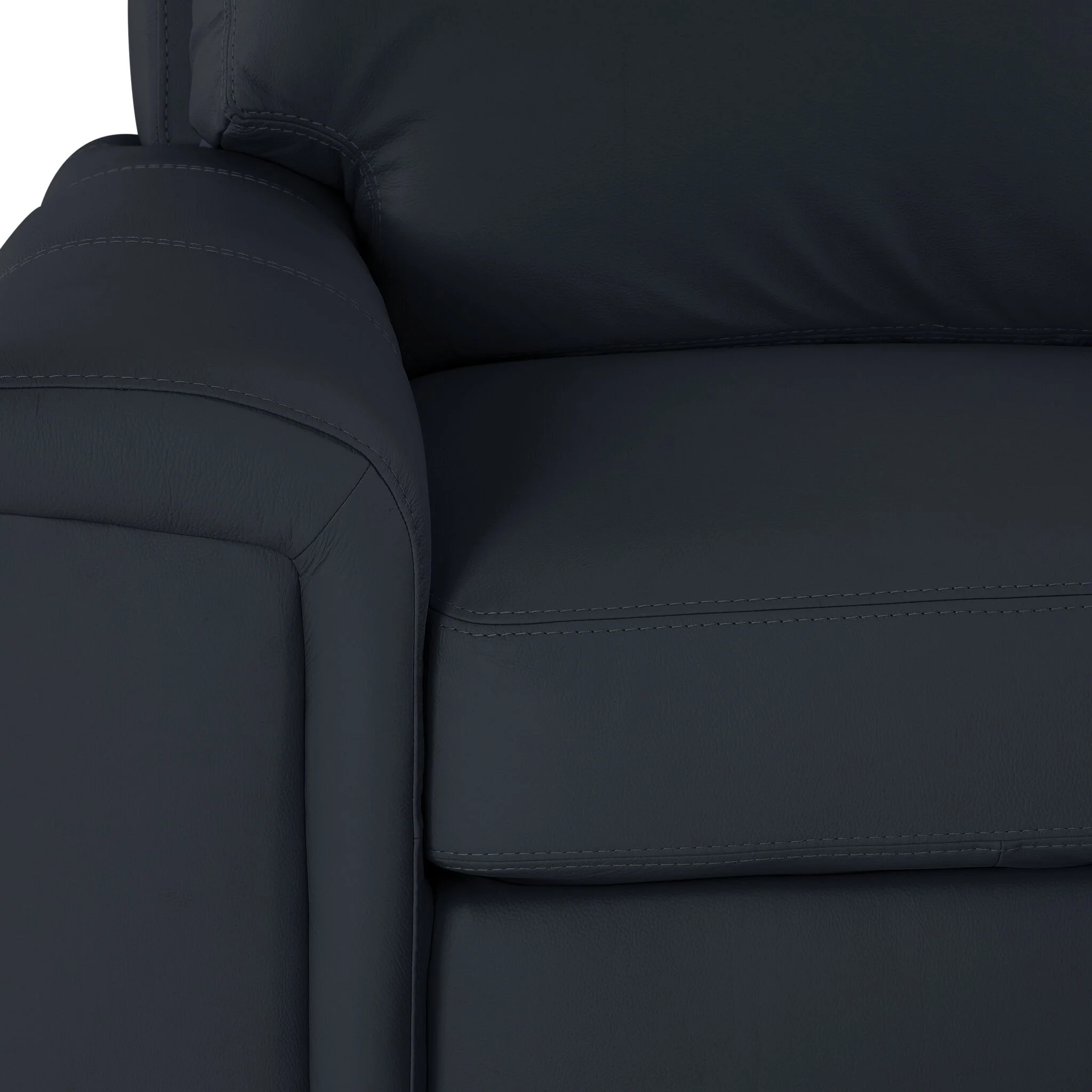 Icon Leather 2-Piece Sectional with Right Facing Chaise - Navy - Image 3