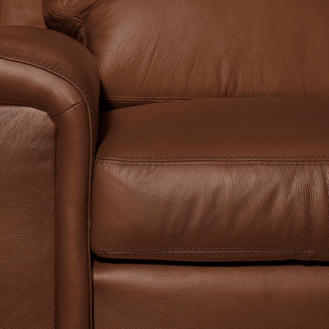 Icon Leather Loveseat - Saddle - Image 3