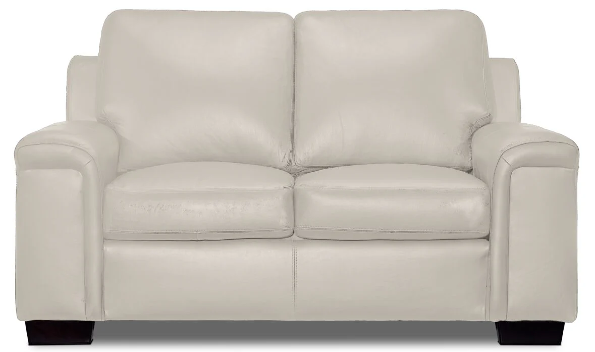 Icon Leather Loveseat - Silver Grey - Image 2
