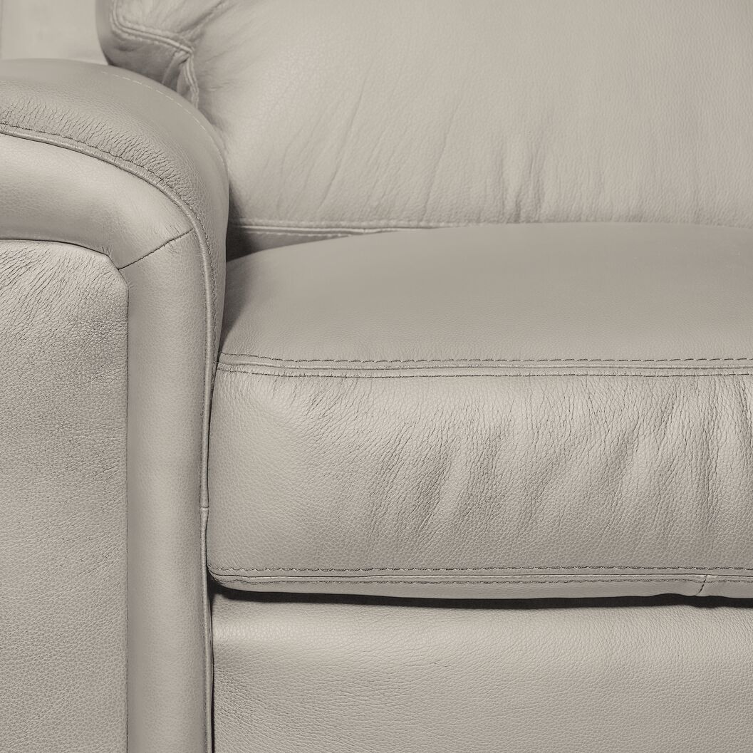 Icon Leather Loveseat - Silver Grey - Image 3