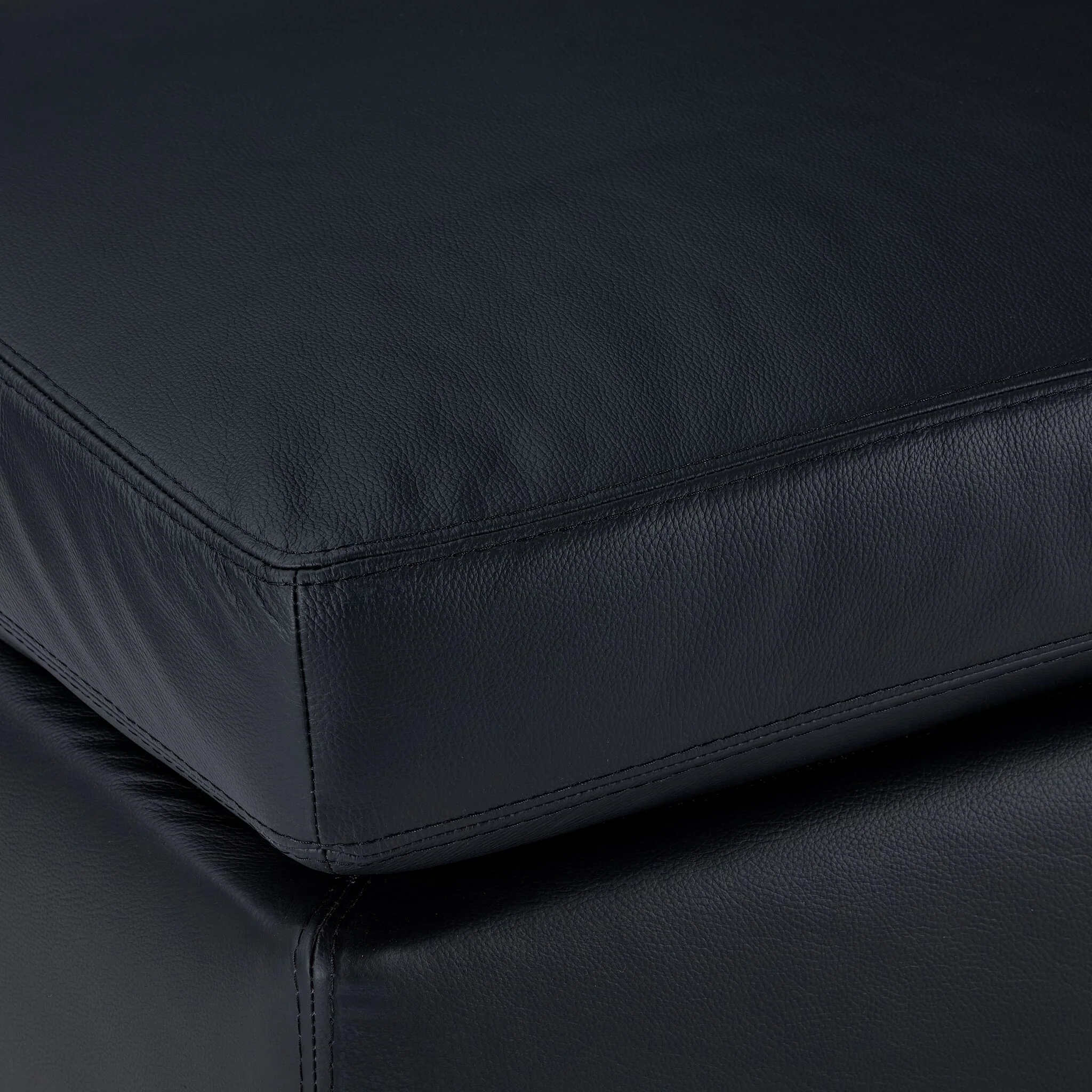 Icon Leather Ottoman - Black - Image 3