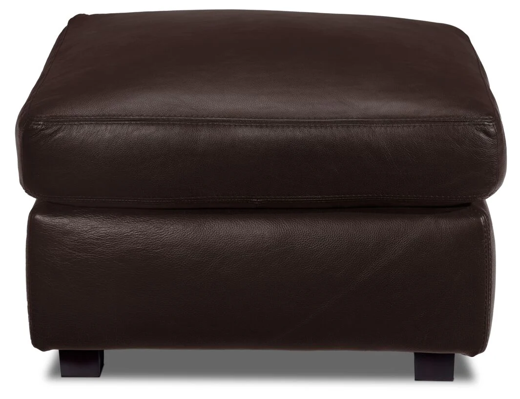 Icon Leather Ottoman - Mocha - Image 2