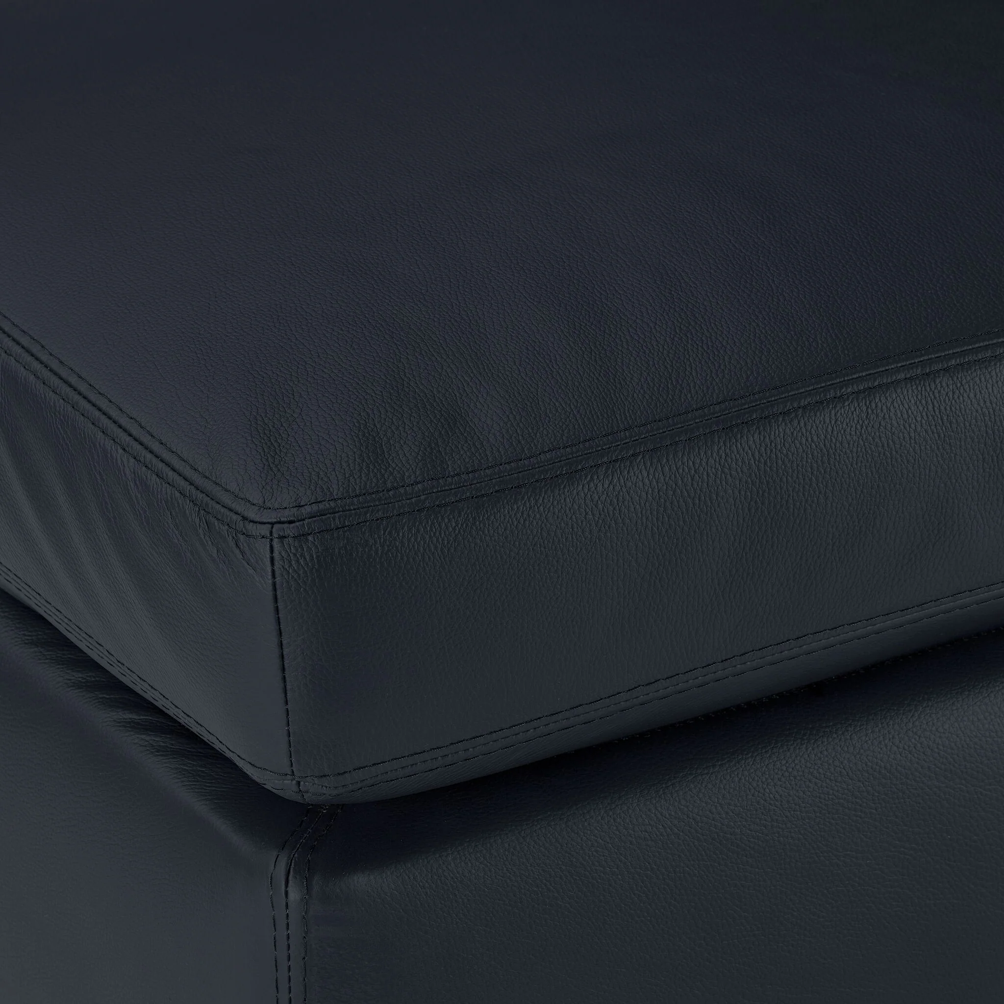 Icon Leather Ottoman - Navy - Image 3