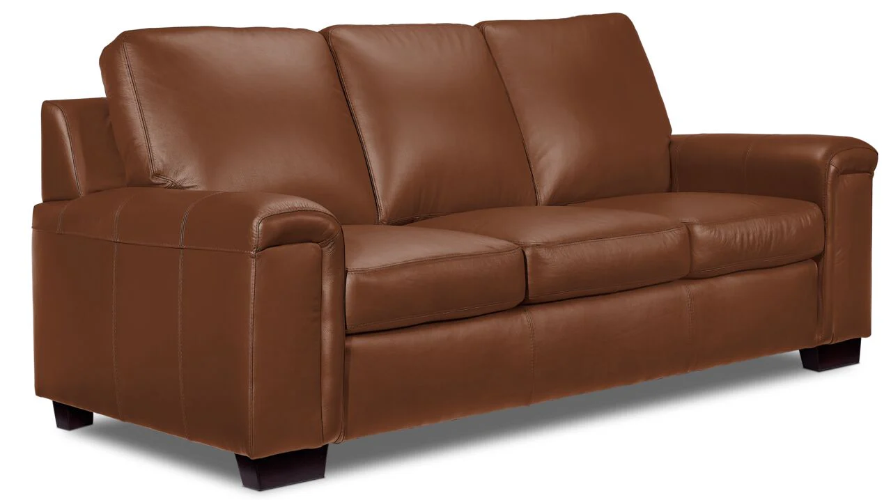 Icon Leather Sofa and Chair Set - Saddle - Image 2