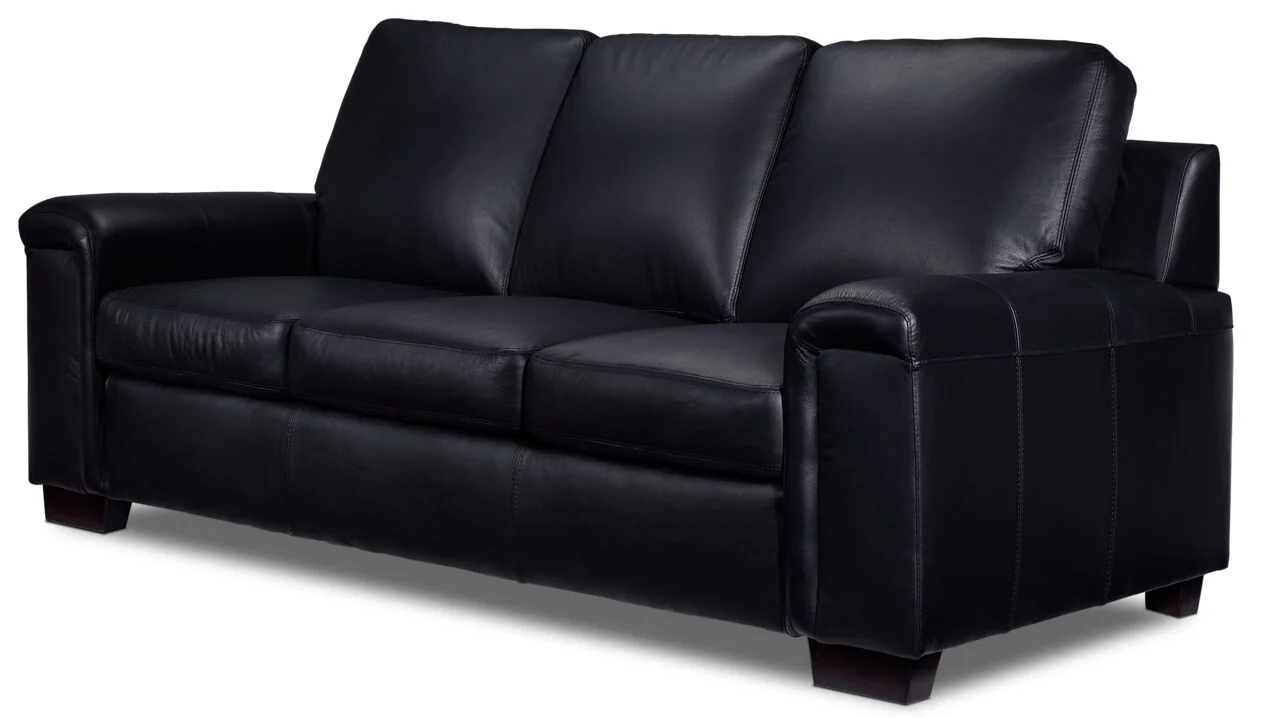 Icon Leather Sofa and Loveseat Set- Black - Image 2