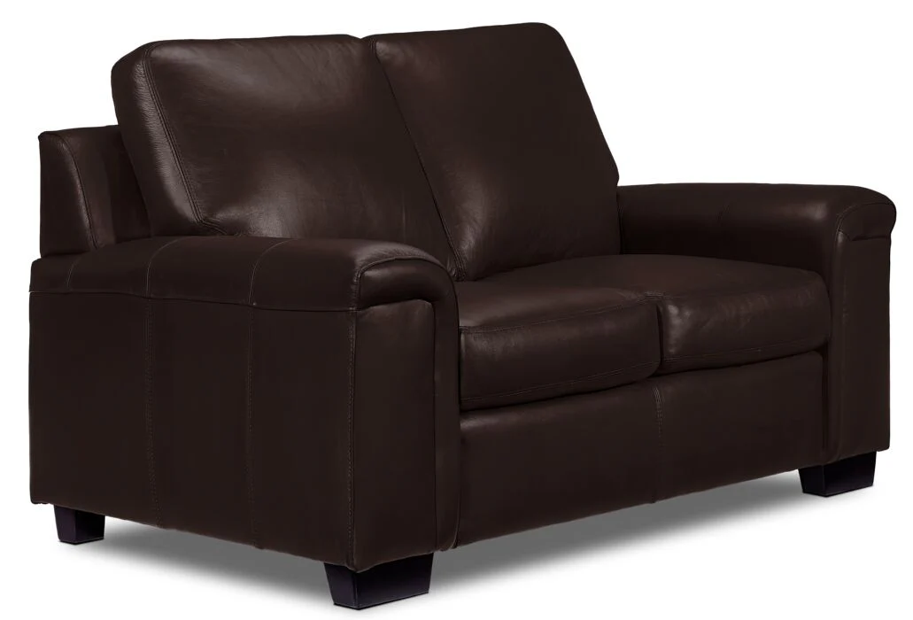 Icon Leather Sofa and Loveseat Set - Mocha - Image 3