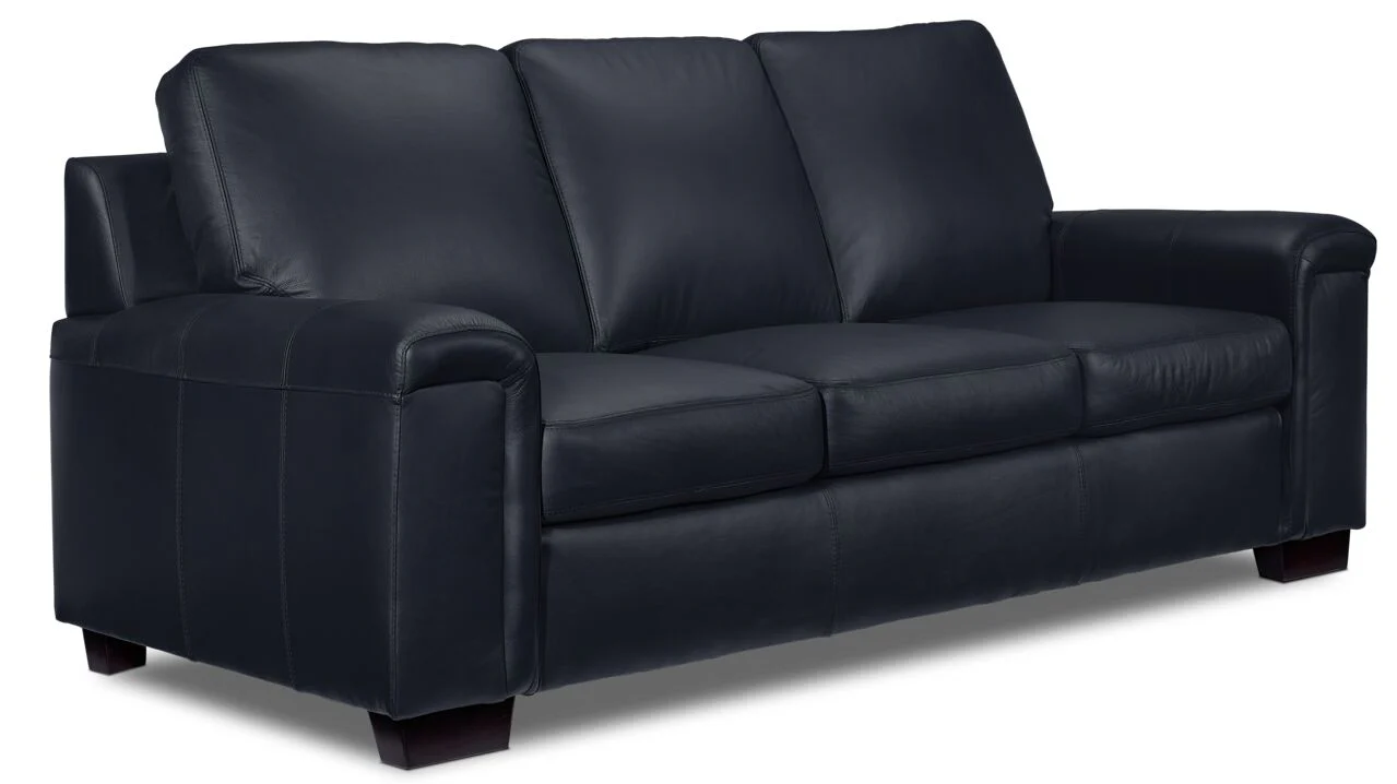 Icon Leather Sofa and Loveseat Set - Navy - Image 2