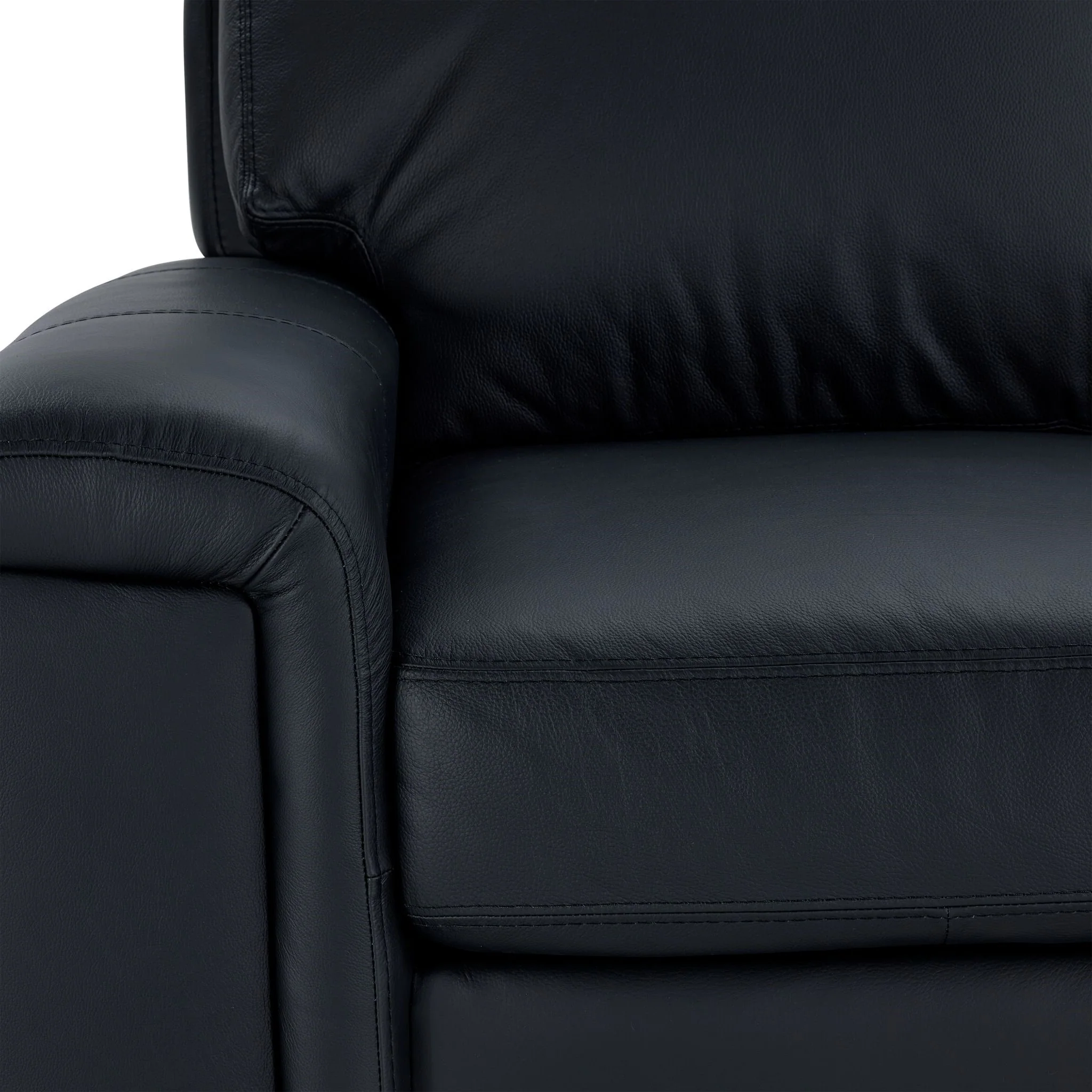 Icon Leather Sofa Chaise - Black - Image 3