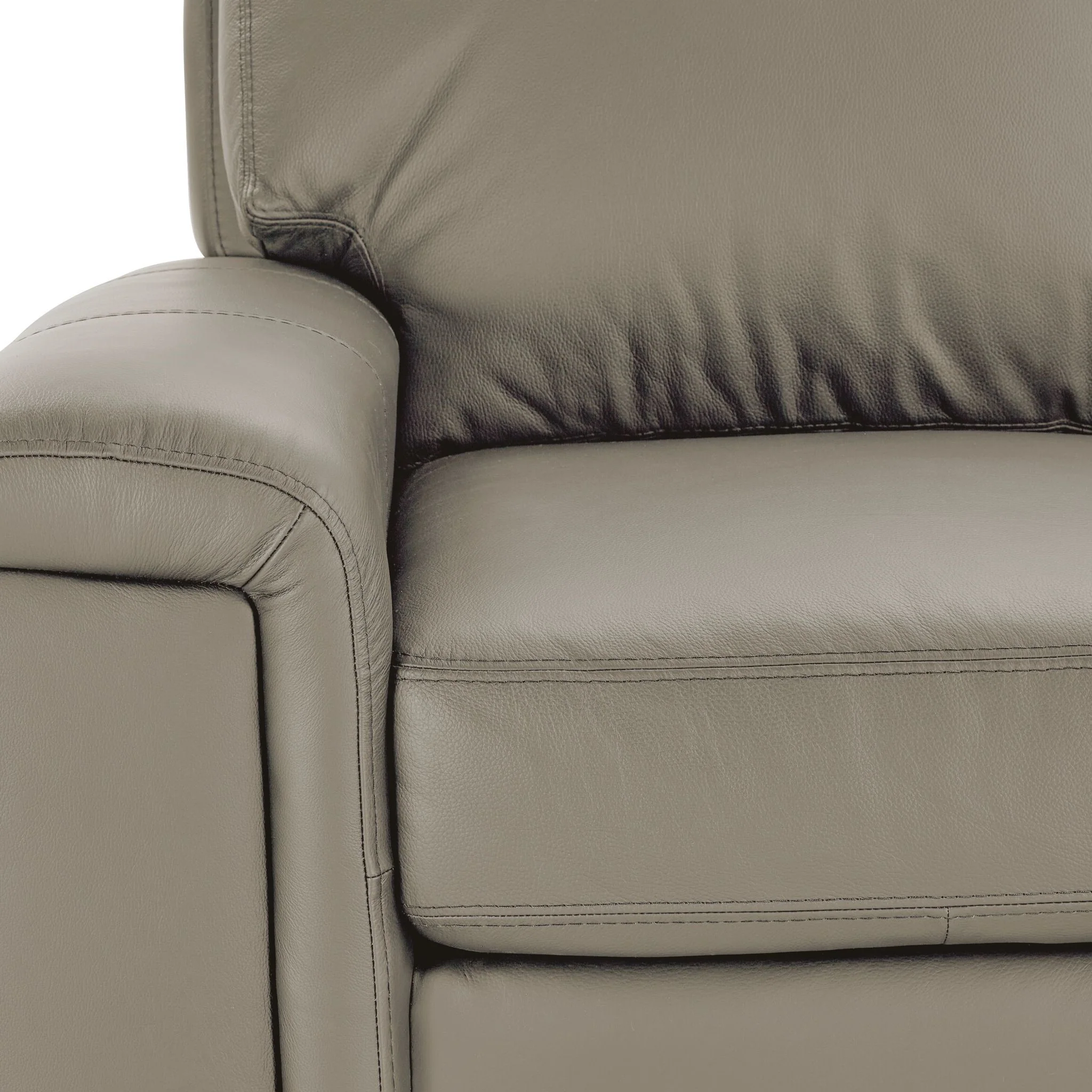 Icon Leather Sofa Chaise - Cloud Grey - Image 3