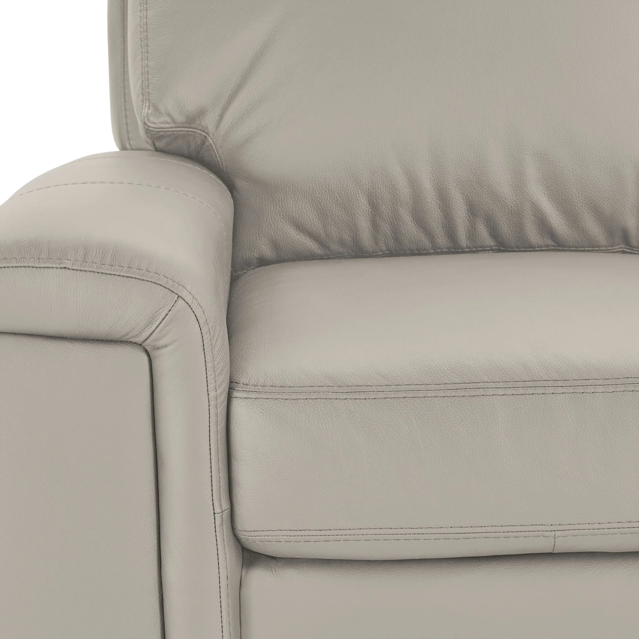 Icon Leather Sofa Chaise - Silver Grey - Image 3