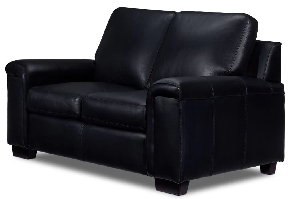 Icon Leather Sofa, Loveseat and Chair Set- Black - Image 4