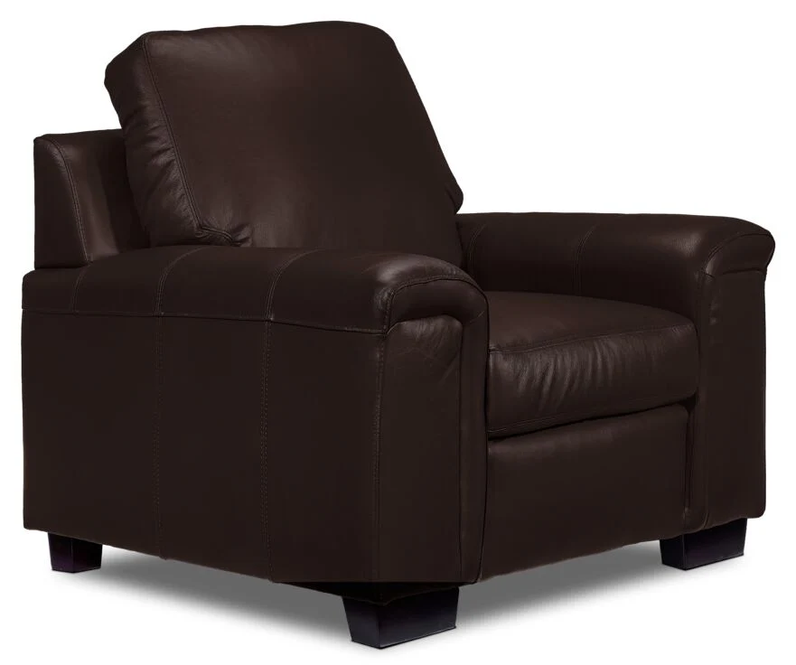 Icon Leather Sofa, Loveseat and Chair Set - Mocha - Image 4