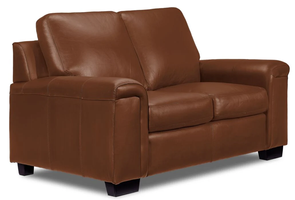 Icon Leather Sofa, Loveseat and Chair Set - Saddle - Image 3
