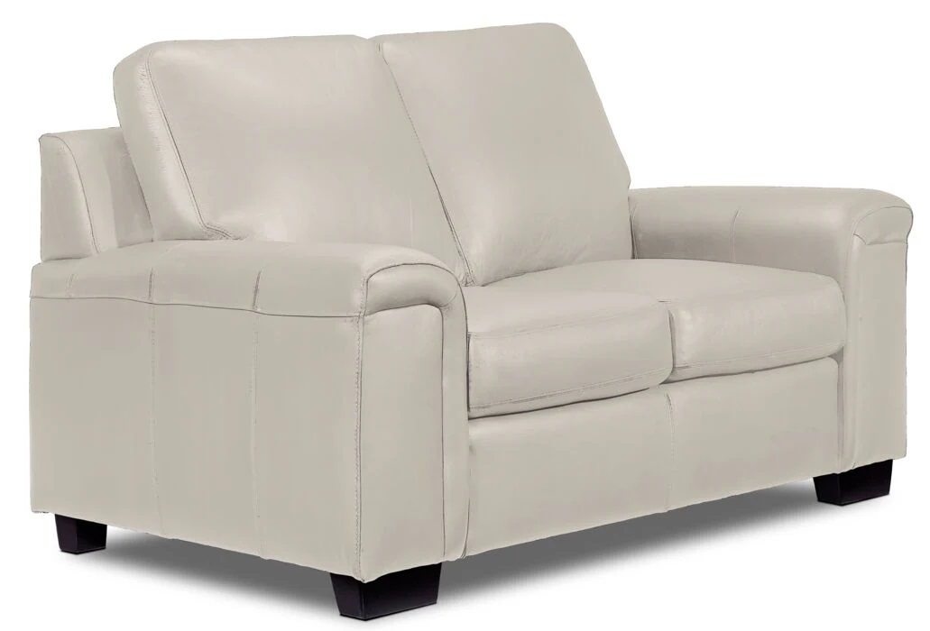 Icon Leather Sofa, Loveseat and Chair Set - Silver Grey - Image 3