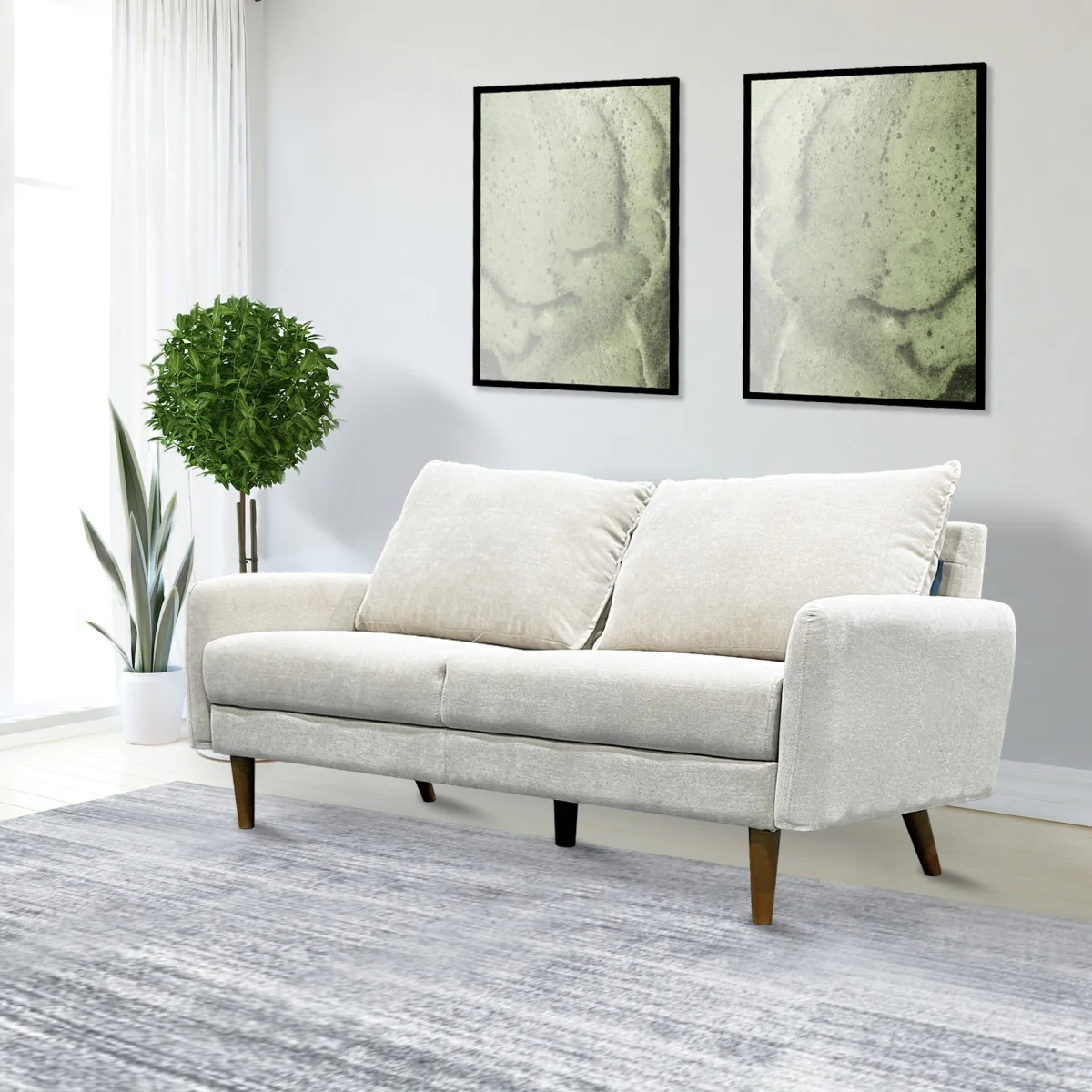 Imani Loveseat - Beige - Image 2